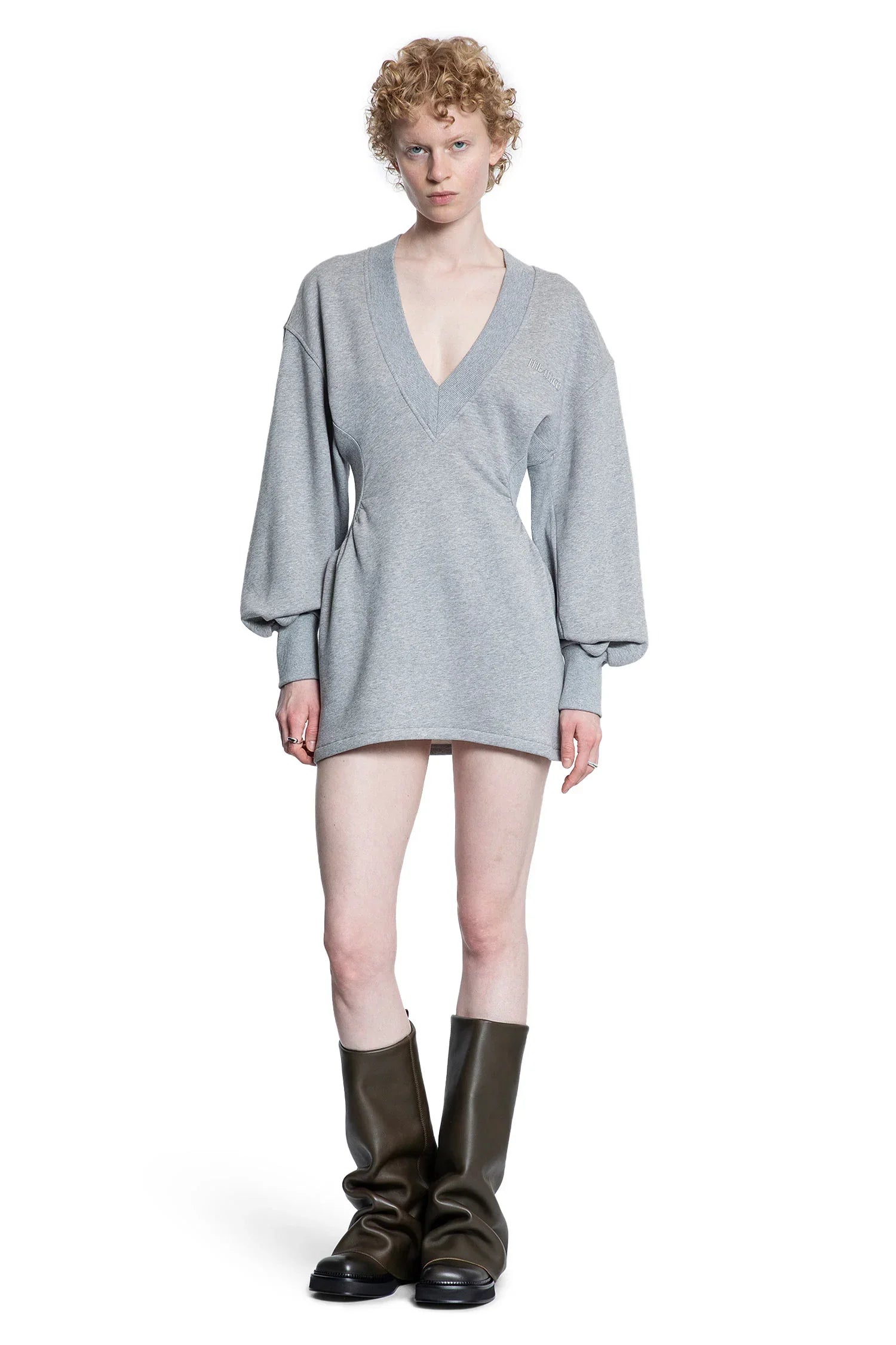 Cotton Jersey V-Neck Mini Dress - Antonioli.eu