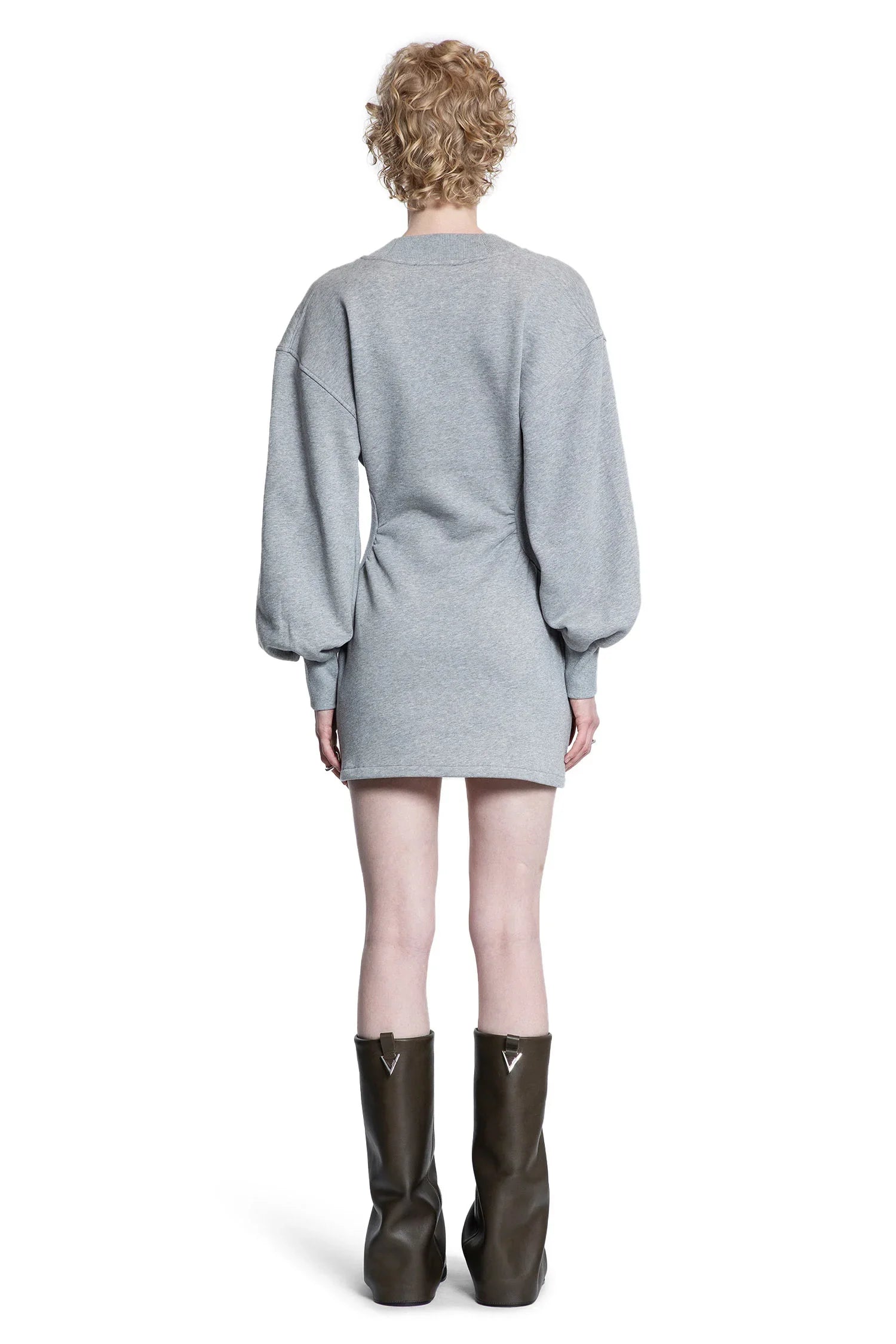 Cotton Jersey V-Neck Mini Dress - Antonioli.eu