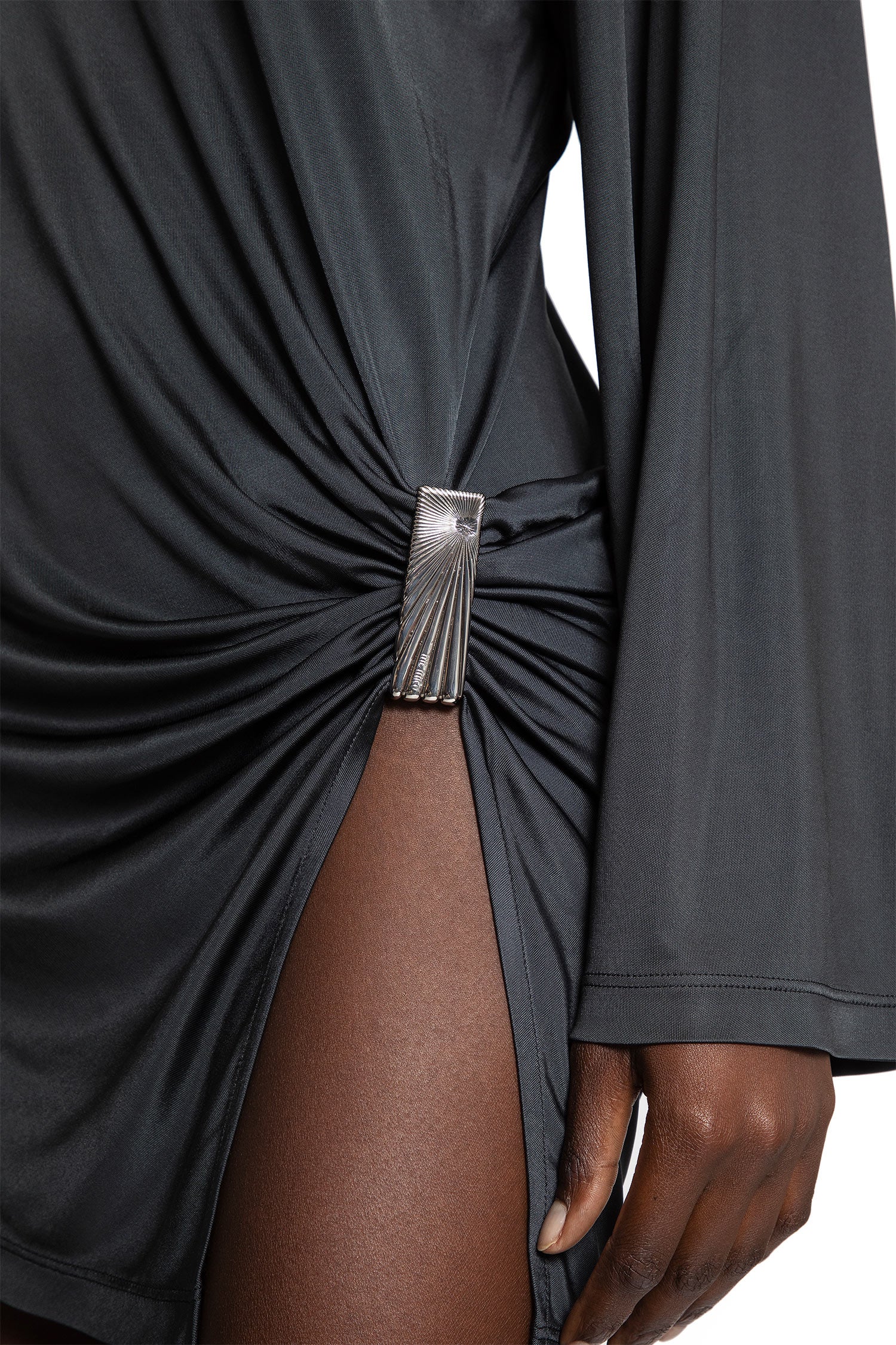 Gathered Viscose Jersey Mini Dress - Antonioli.eu