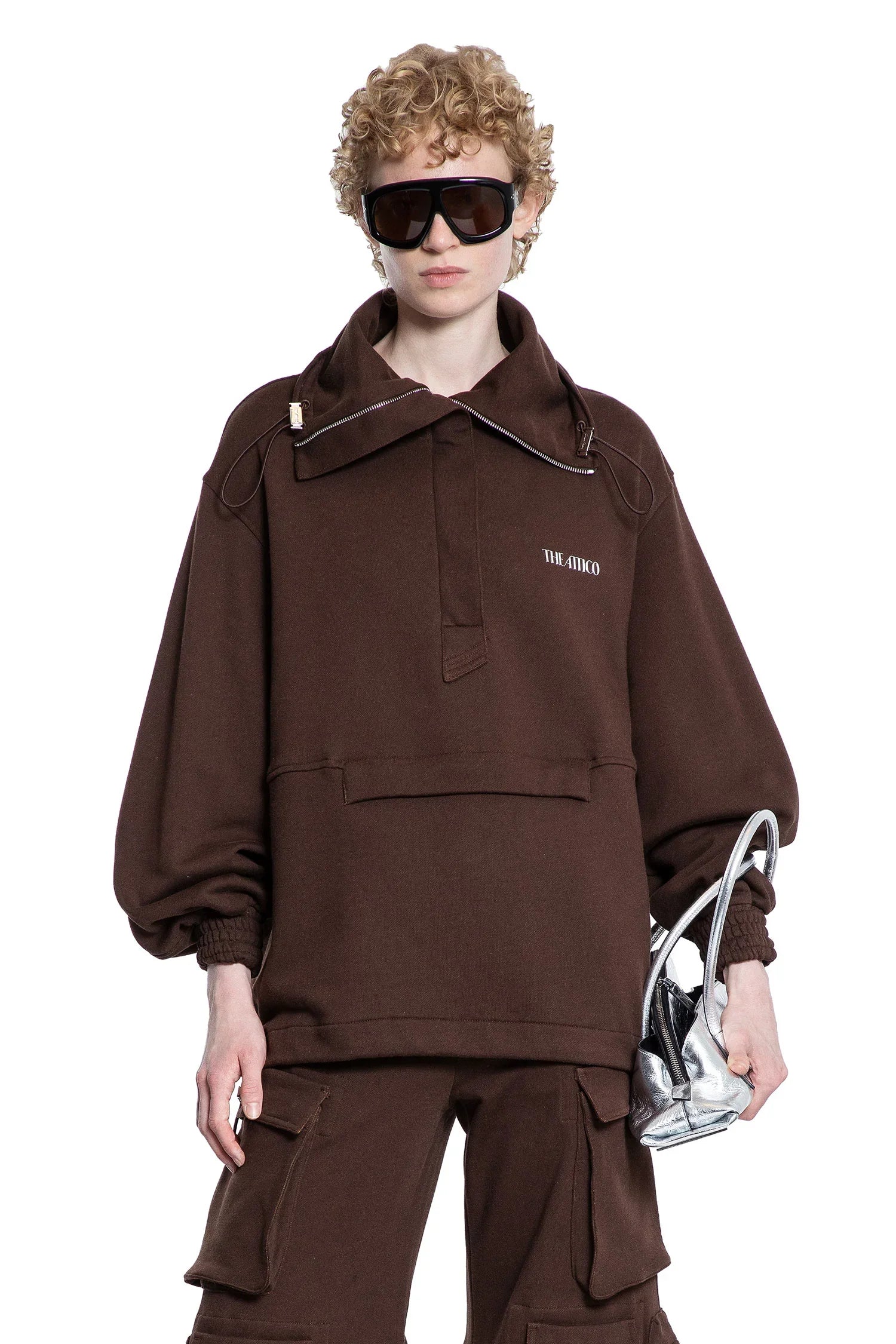その他 THE ATTICO FW25 BLOUSON DOUBLE (251WCB00091 JJF007AA 204) THE ATTICO | Double American Fleece Blouson | Antonioli.eu