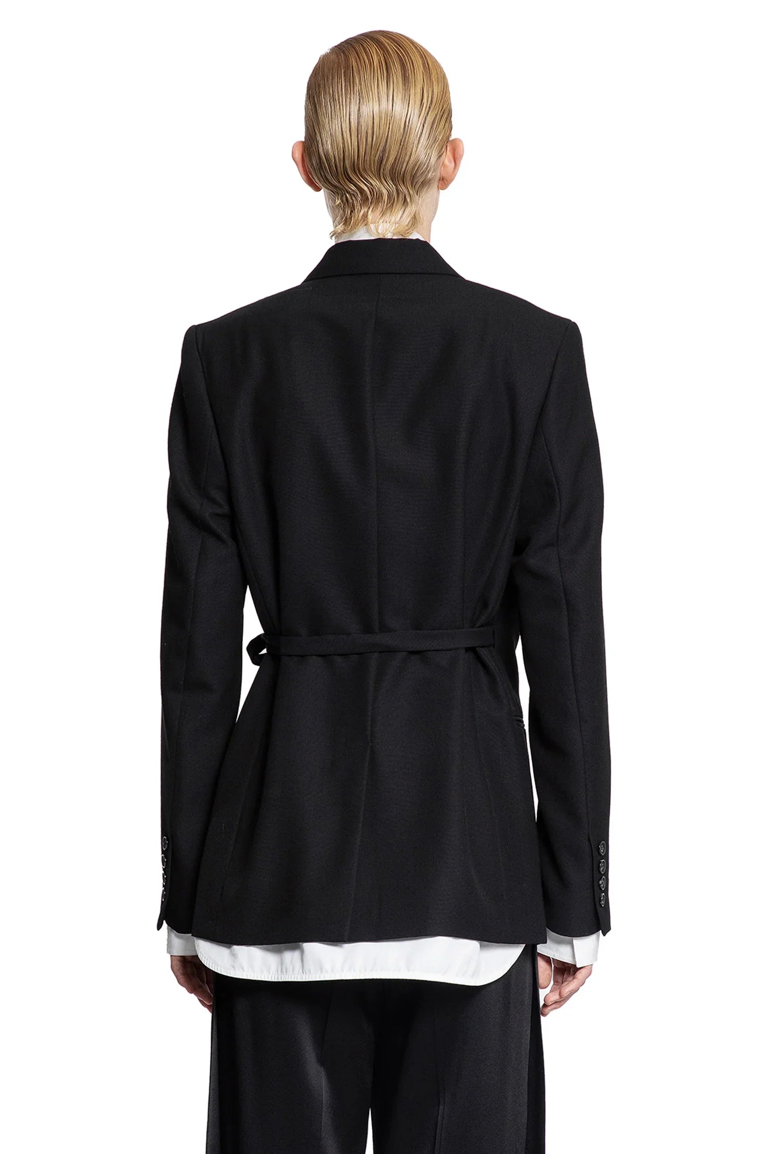 Satin lapel wrap blazer - Antonioli.eu