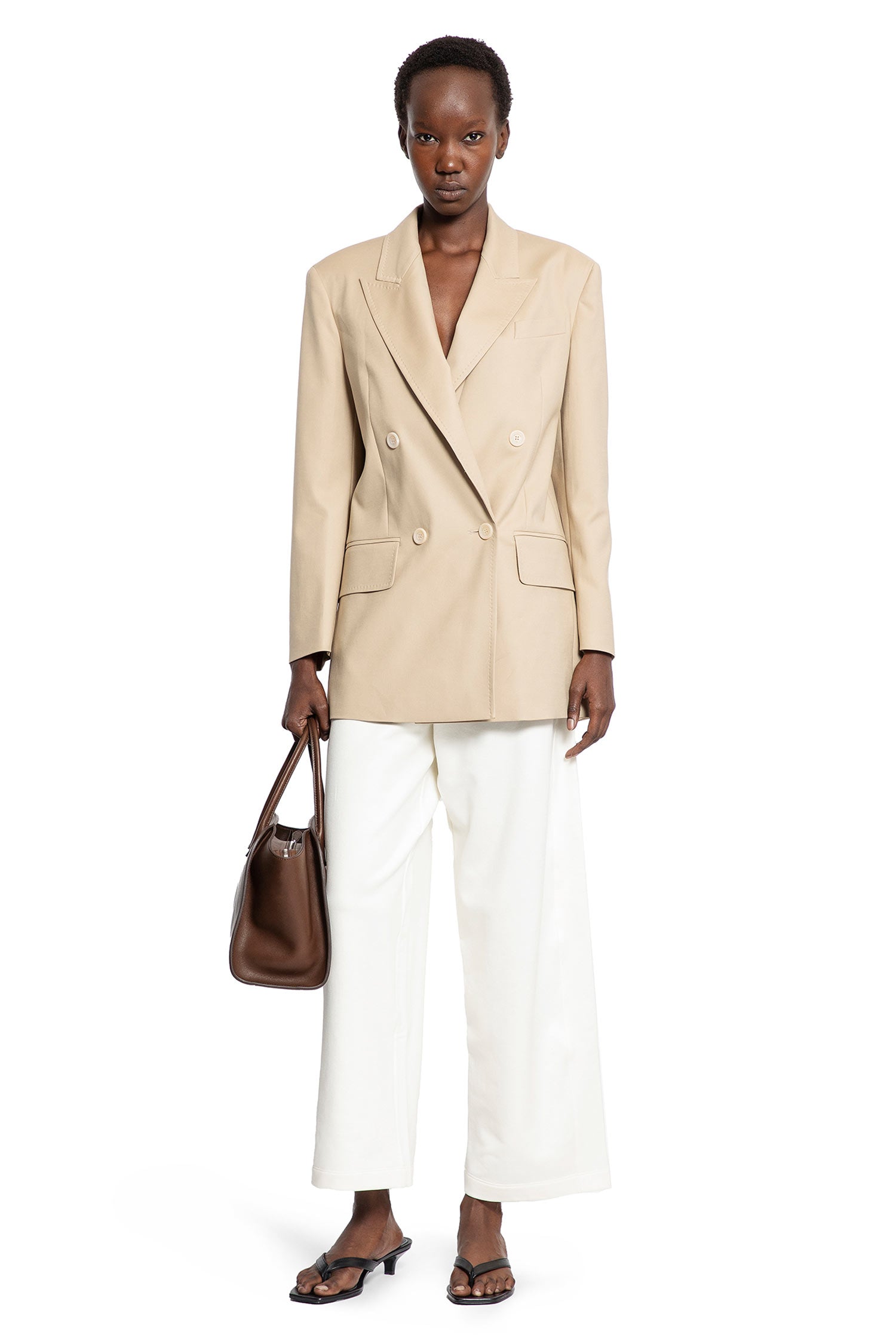 Double-Breasted Blazer in Stretch Canvas - Antonioli.eu