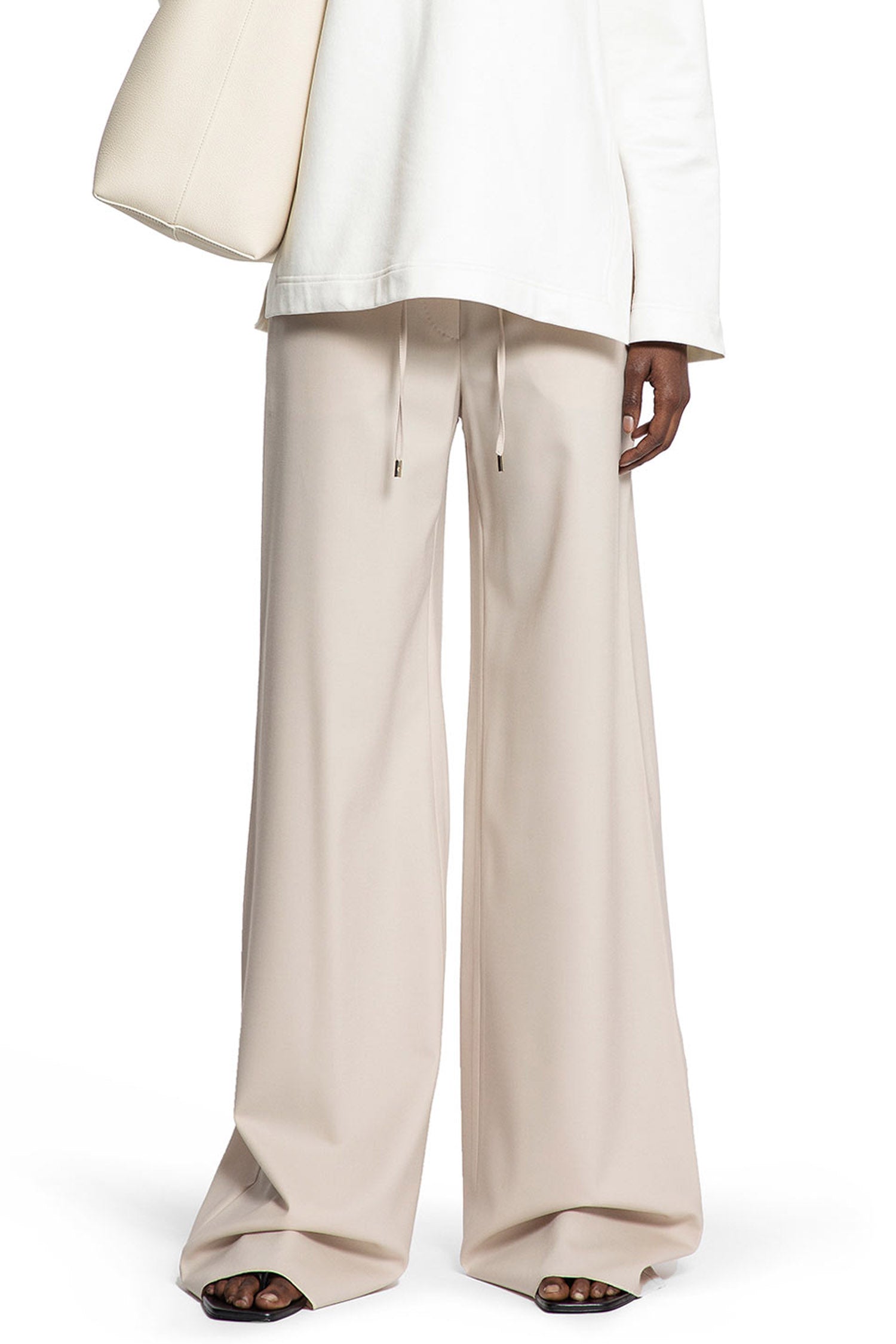 Wool Twill Drawstring Trousers - Antonioli.eu