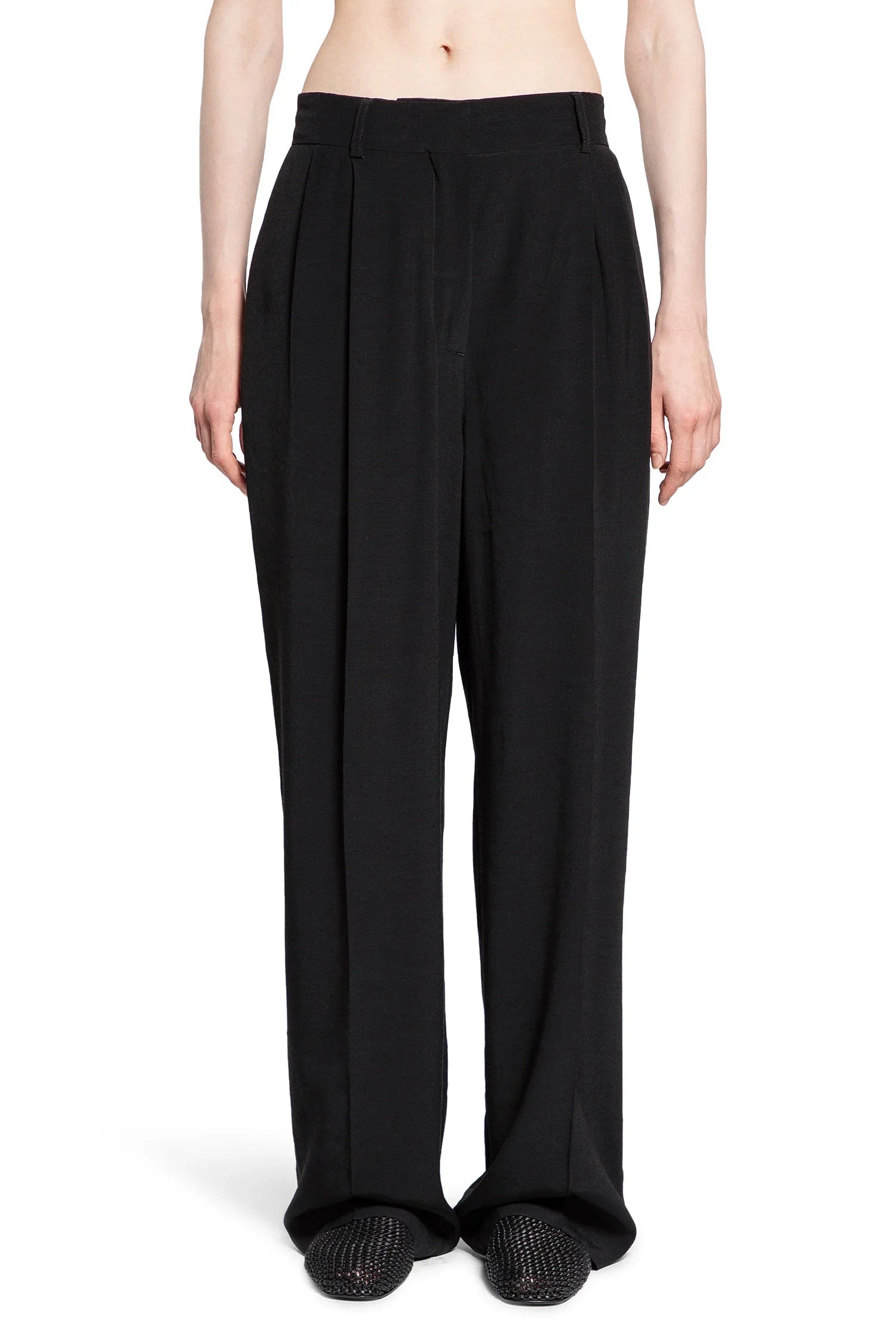 Double-Pleat Straight Trousers - Antonioli.eu