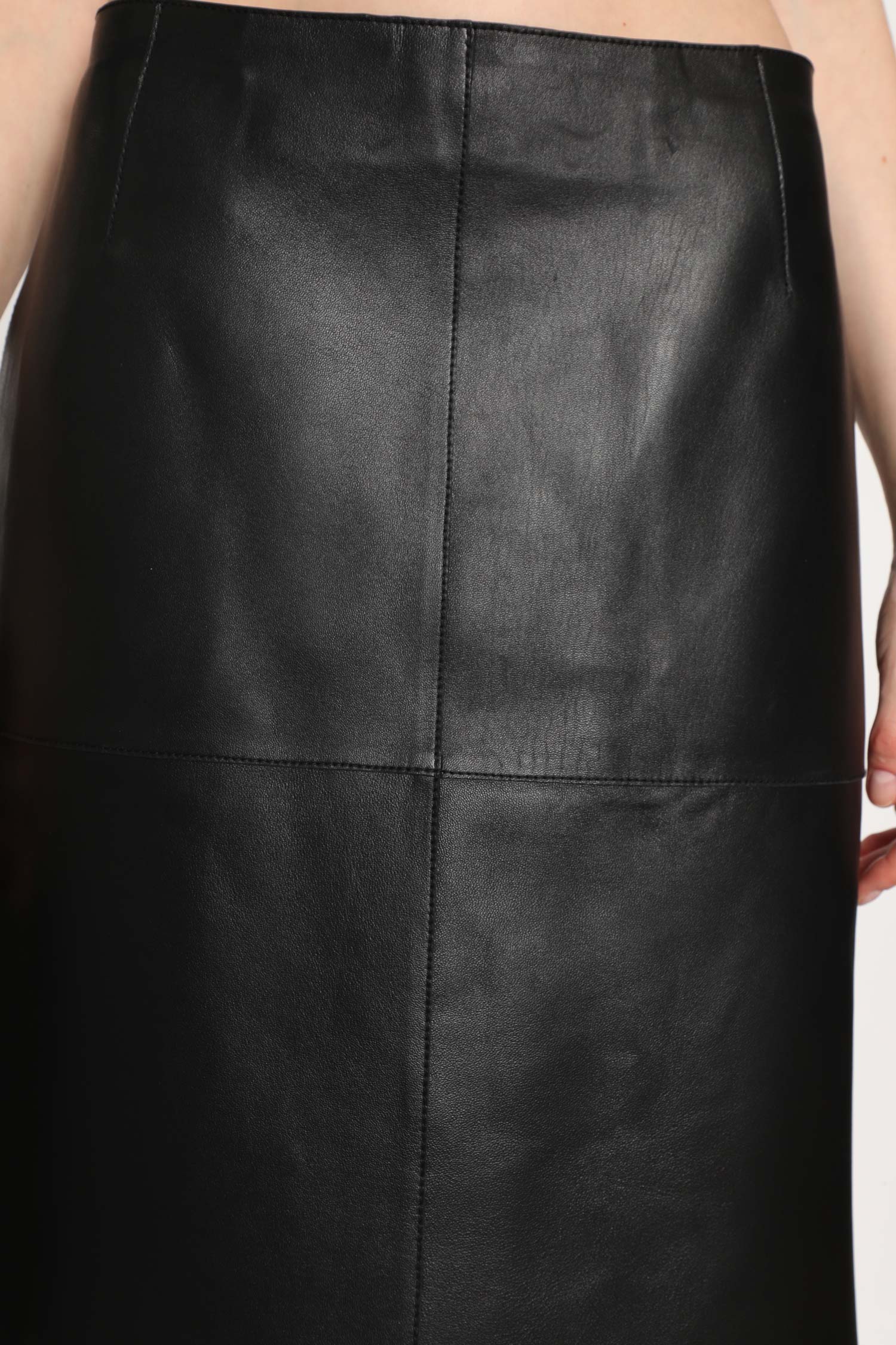 Panelled Leather Skirt