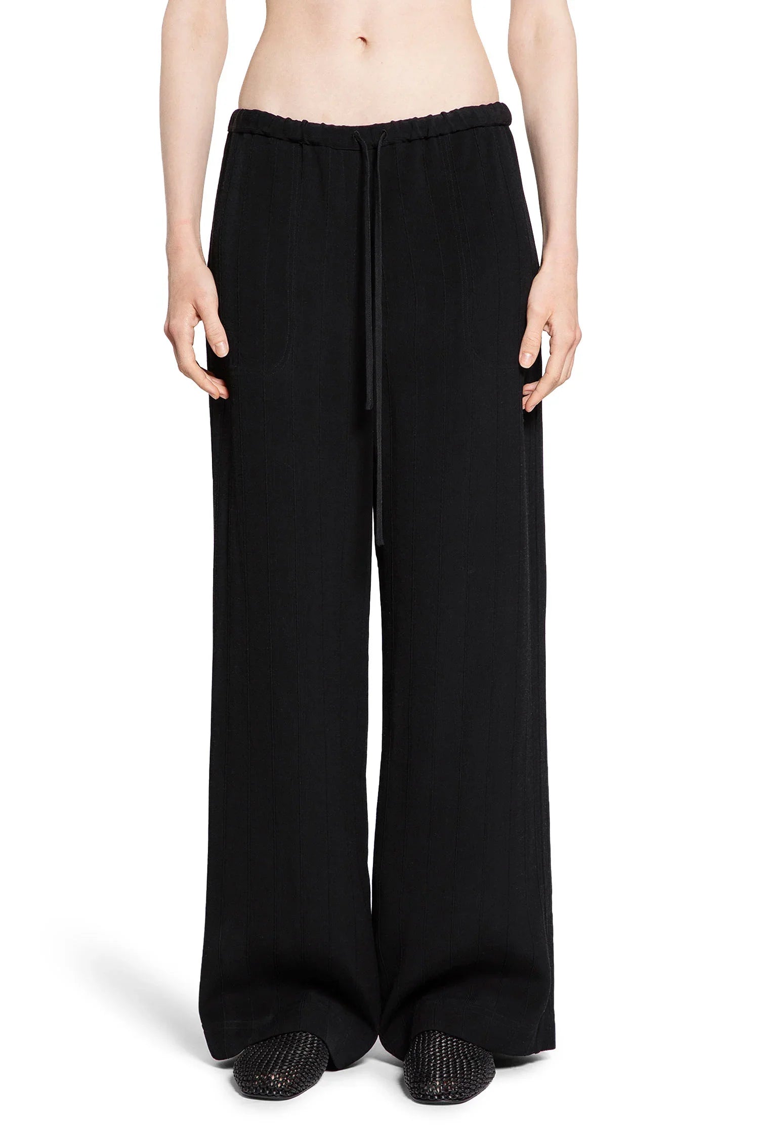 Woven Stripe Drawstring Trousers - Antonioli.eu