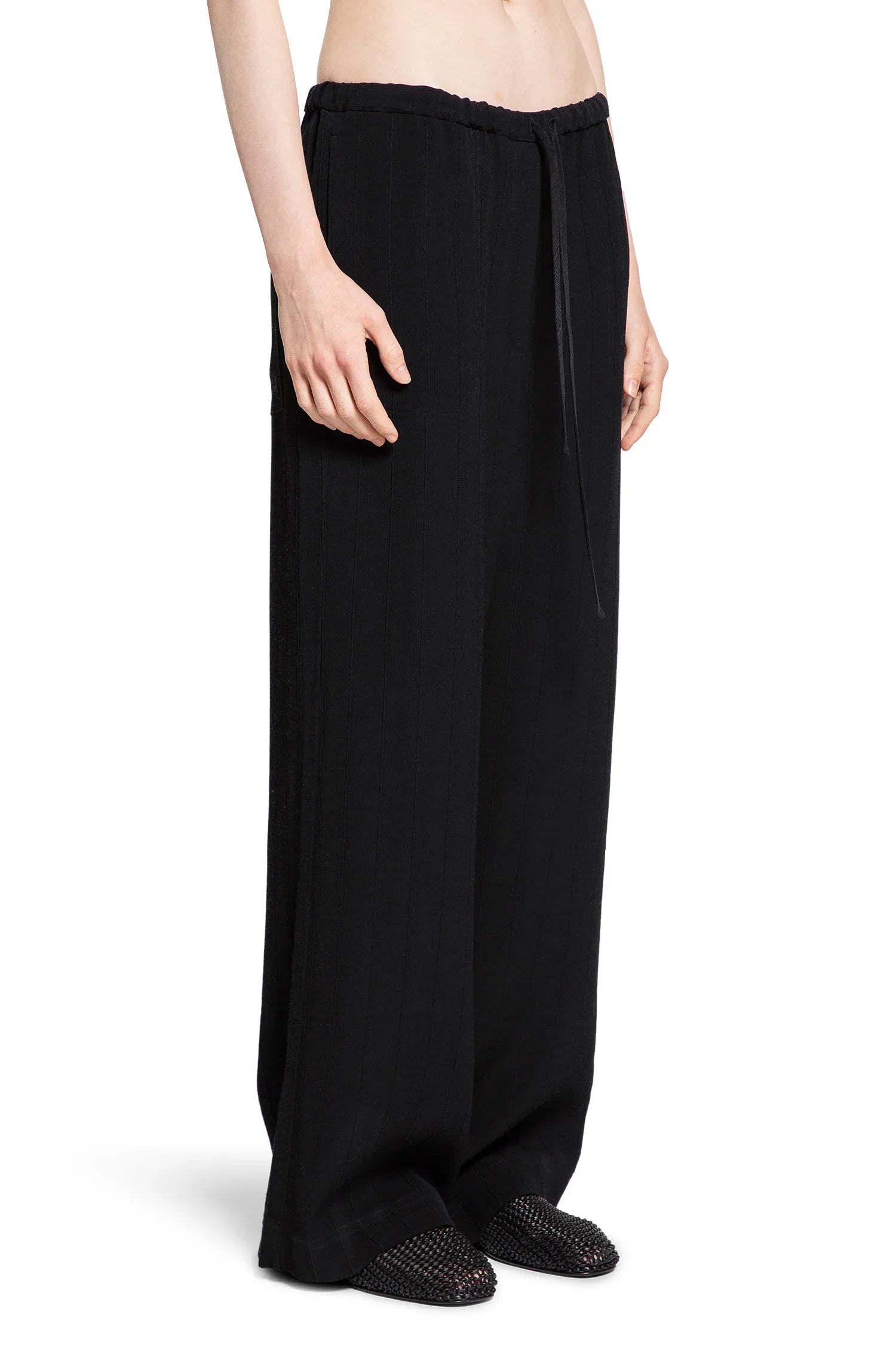 Woven Stripe Drawstring Trousers - Antonioli.eu