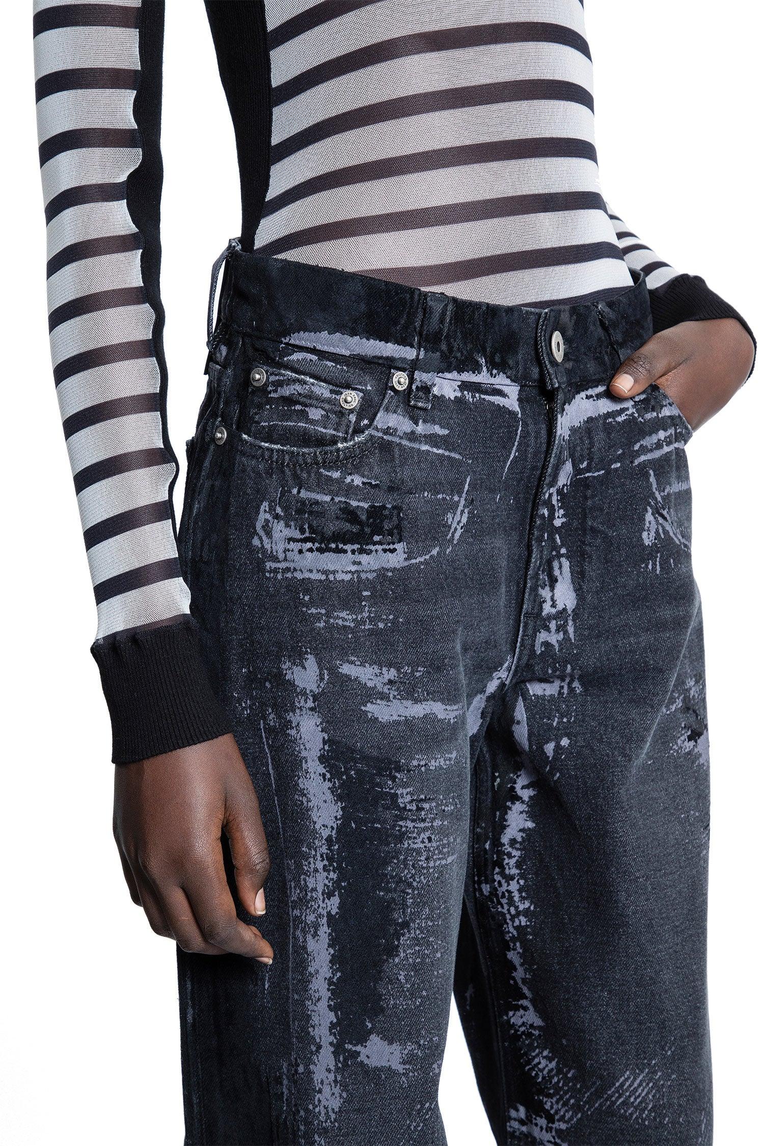 Flocked Denim Jeans - Antonioli.eu