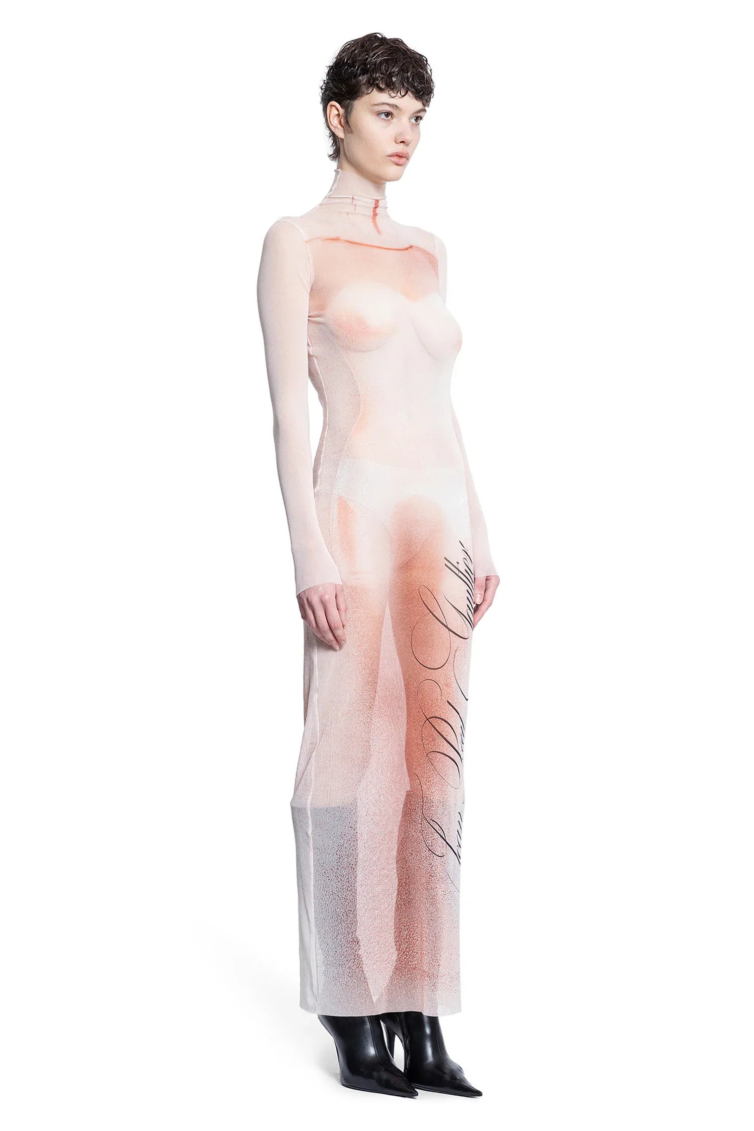 ''Le Classique'' Mesh Turtleneck Dress - Antonioli.eu