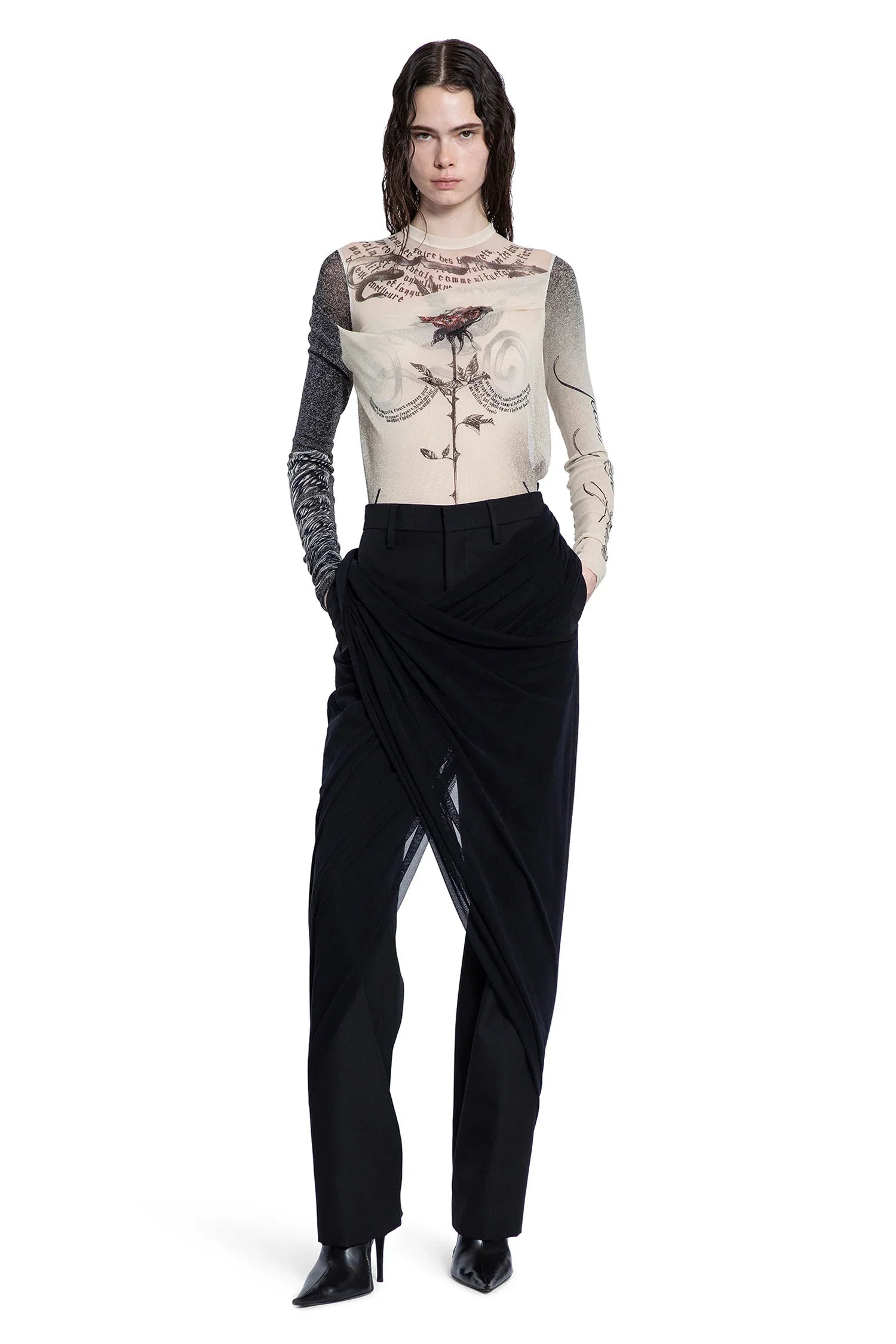 Tattoo Rose and Bird Bodysuit - Antonioli.eu