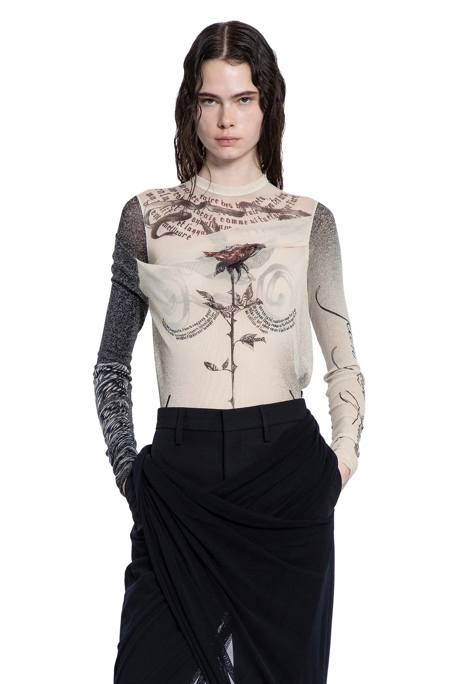 Tattoo Rose and Bird Bodysuit - Antonioli.eu