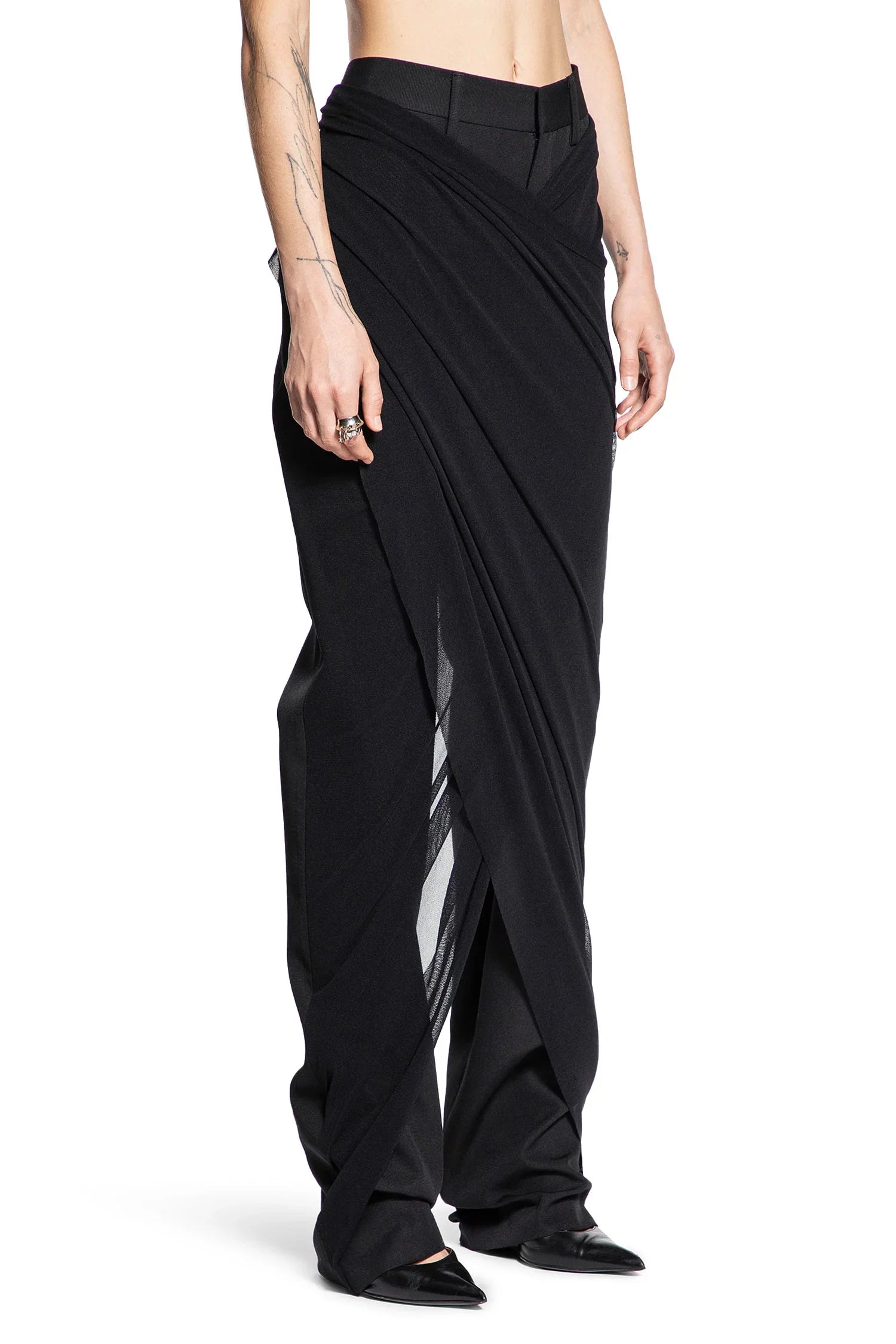Tailored Pants with Mesh Sarong - Antonioli.eu