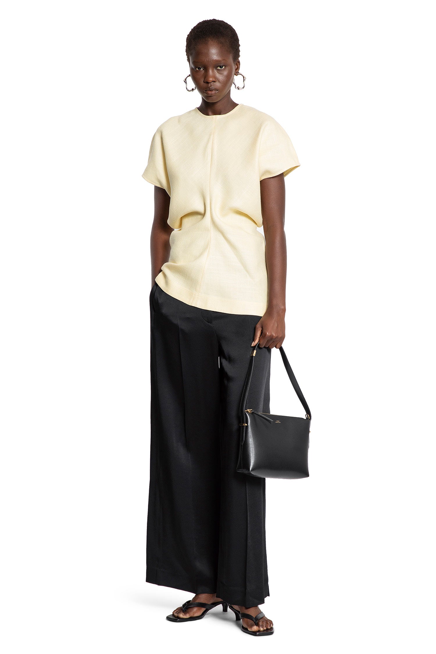 Slouch Waist Basketweave Top - Antonioli.eu