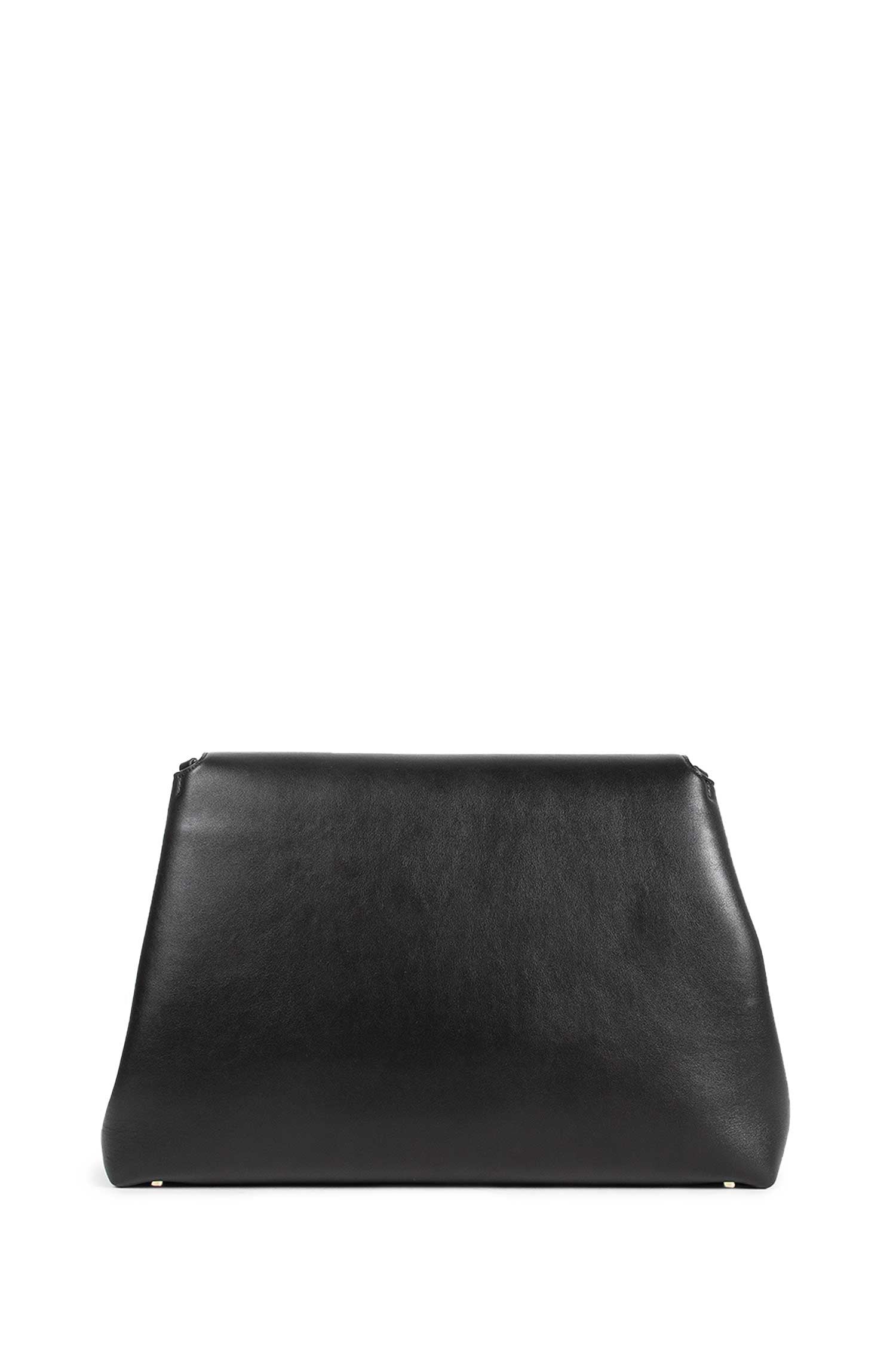 T Lock Satchel Clutch in Leather