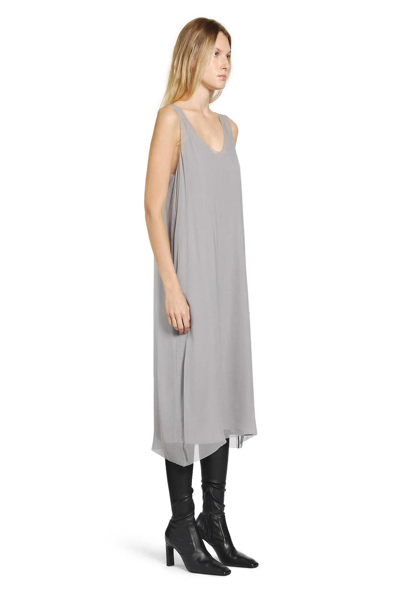 Chiffon slip dress black