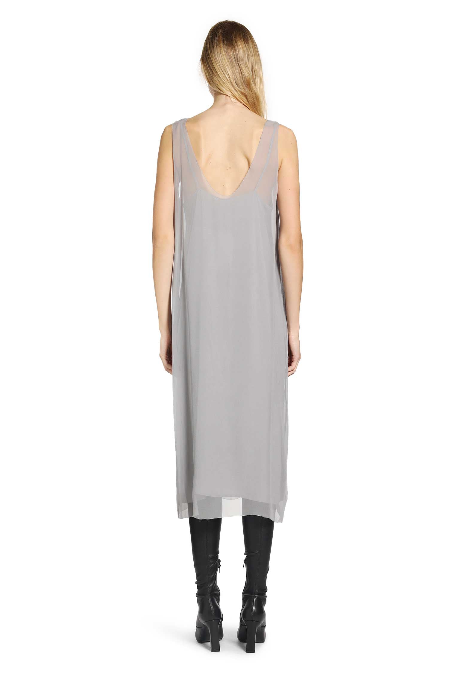 Chiffon slip dress black