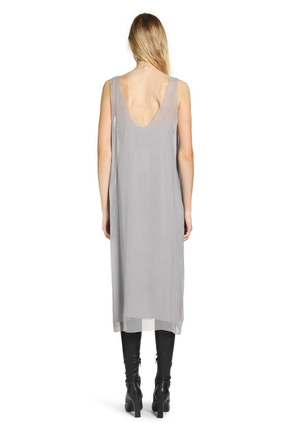 Chiffon slip dress black