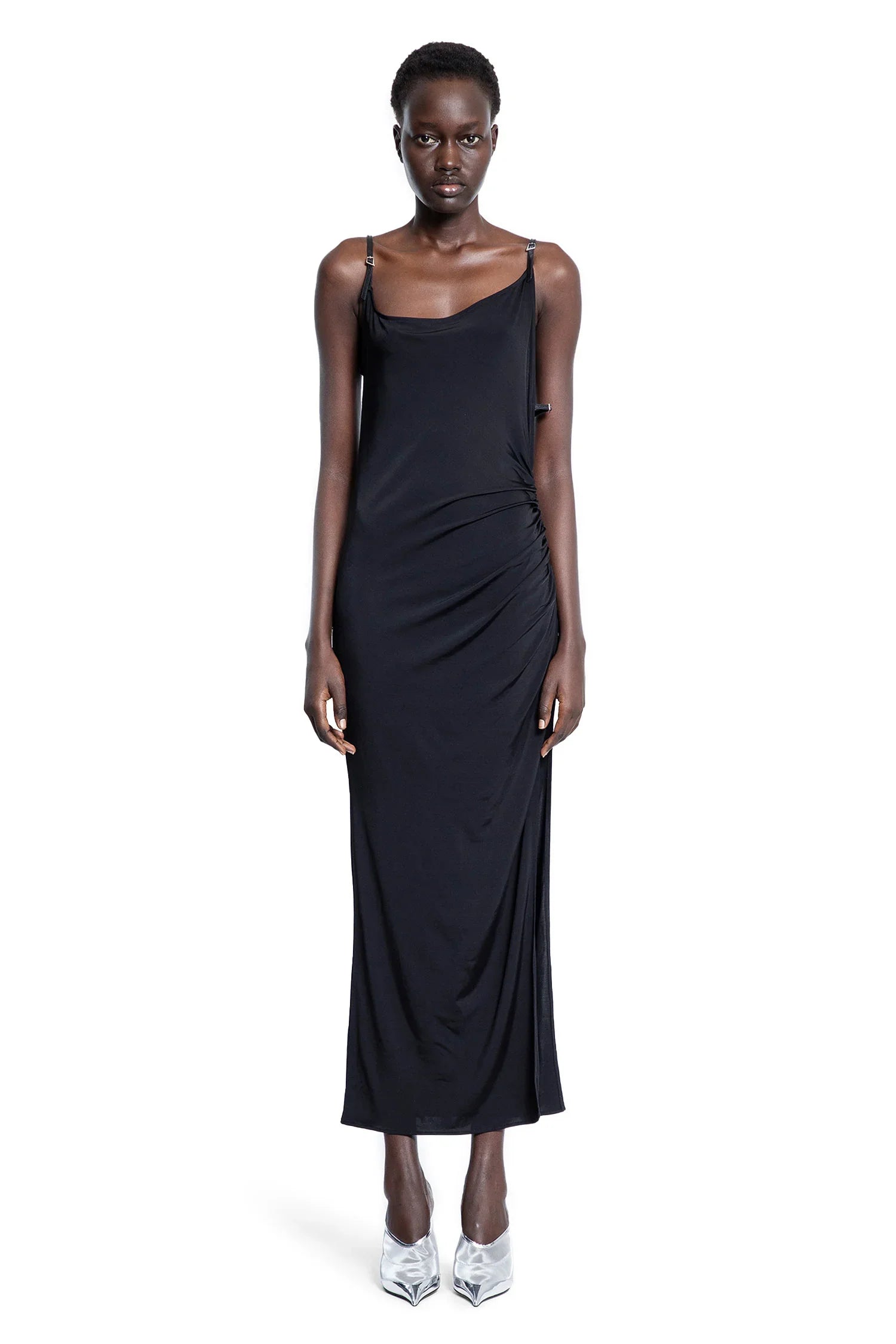Asymetrical Buckled Strap Dress - Antonioli.eu