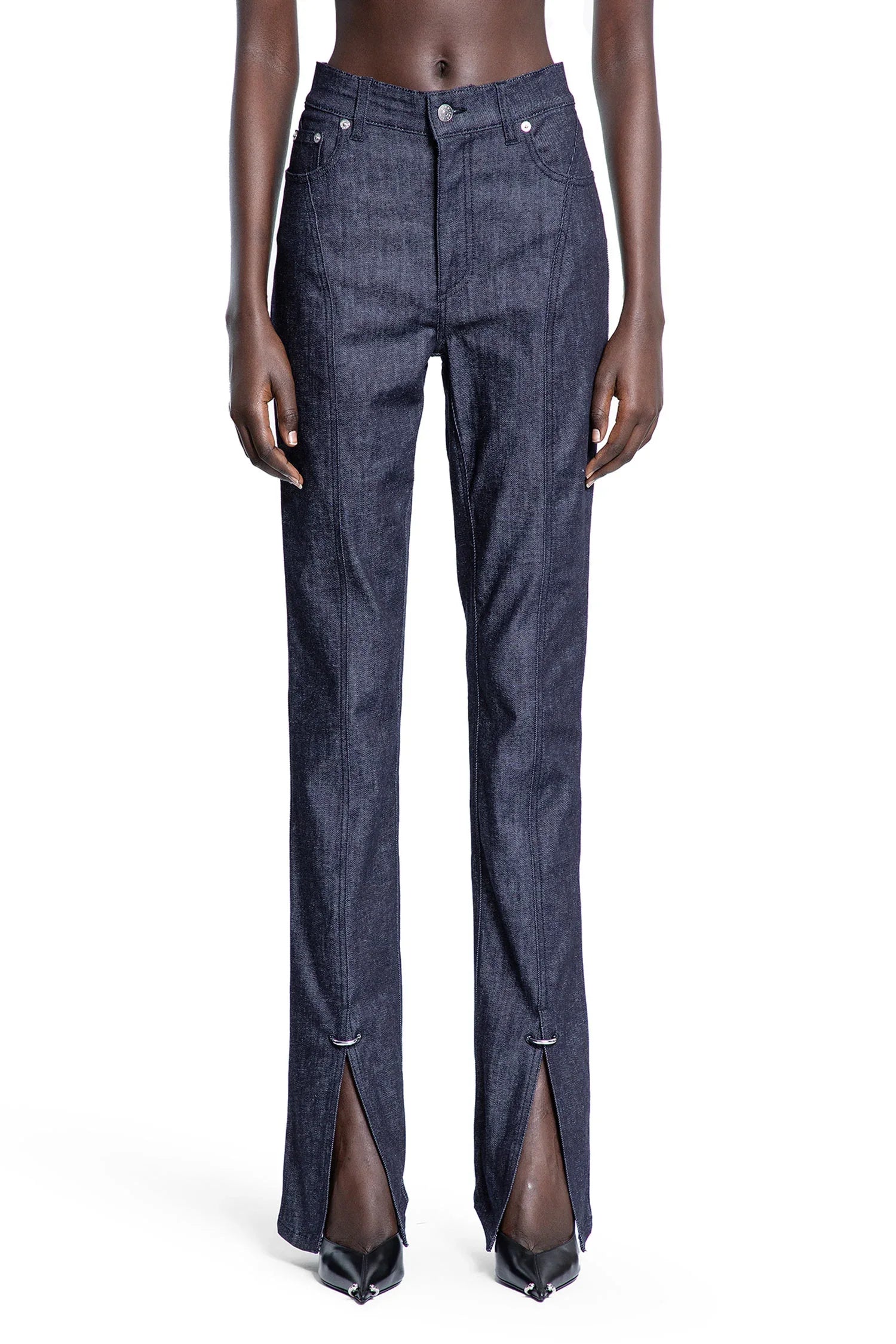 Pierced Raw Denim Skinny Jeans - Antonioli.eu