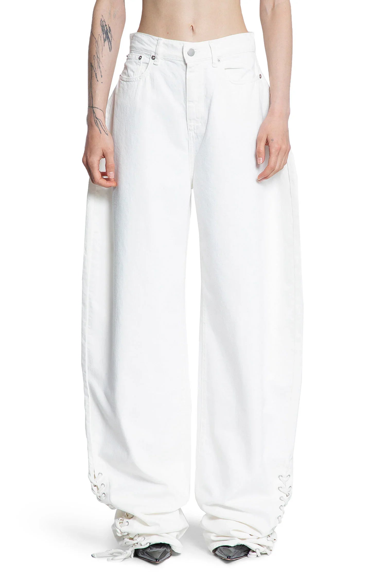Laced up jeans - Antonioli.eu