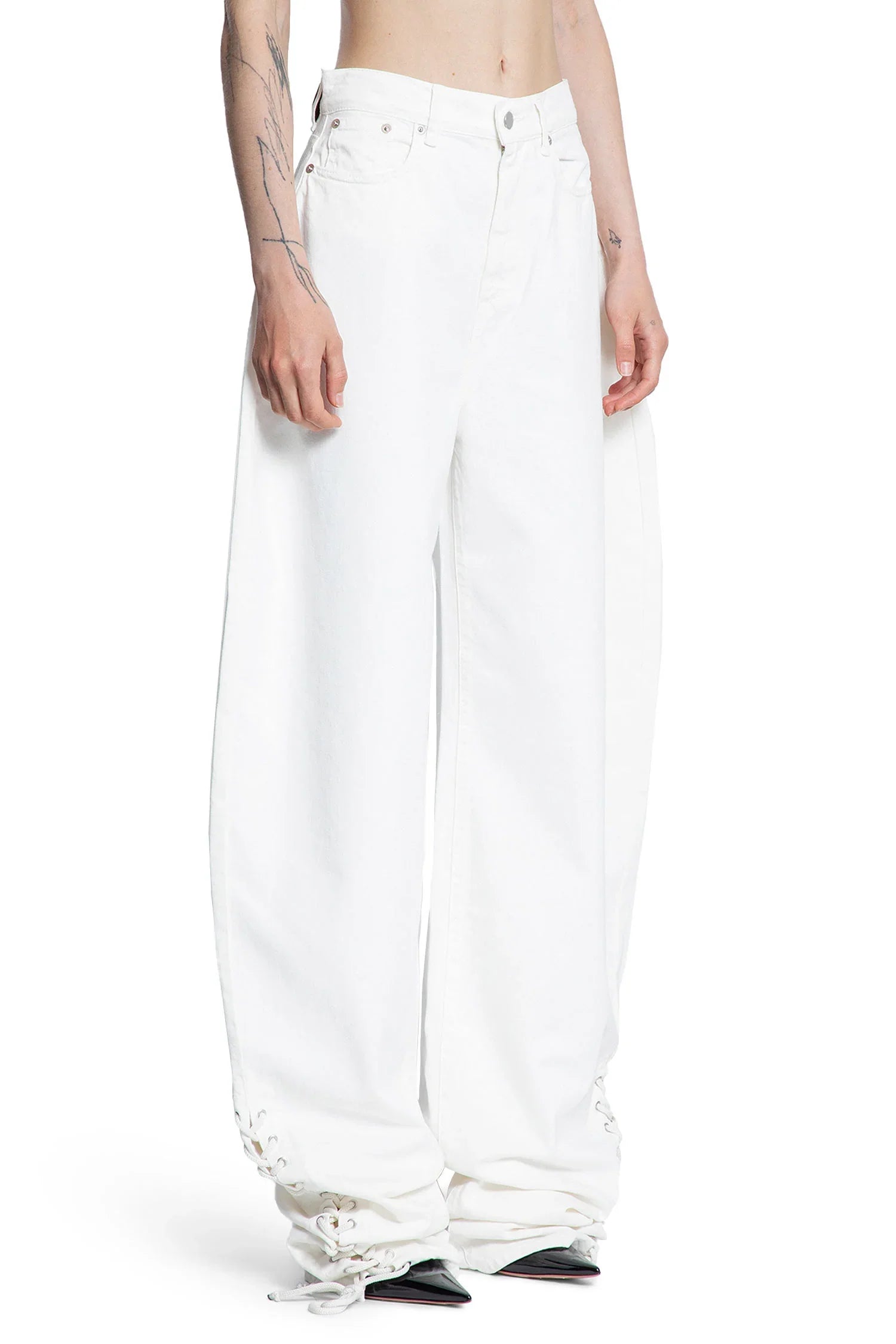 Laced up jeans - Antonioli.eu