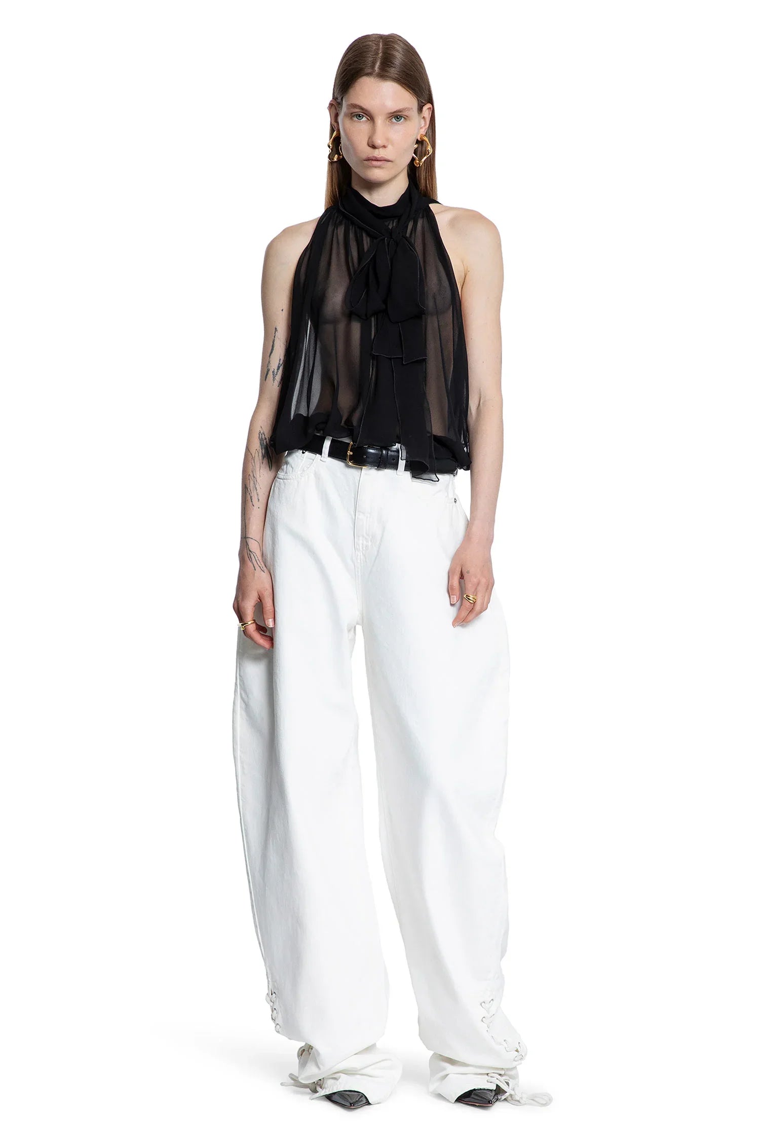 Laced up jeans - Antonioli.eu