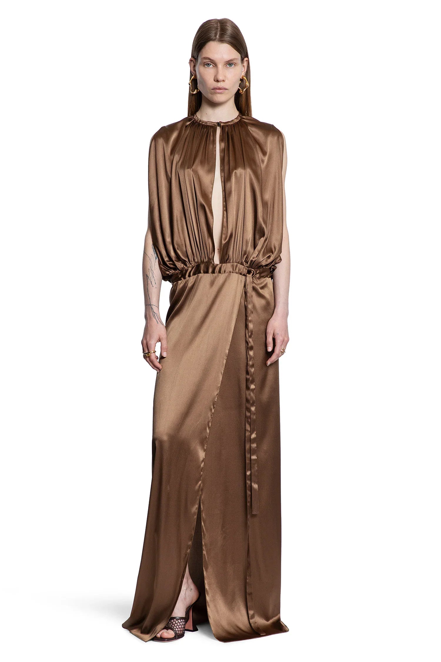 Sleeveless belt dress - Antonioli.eu