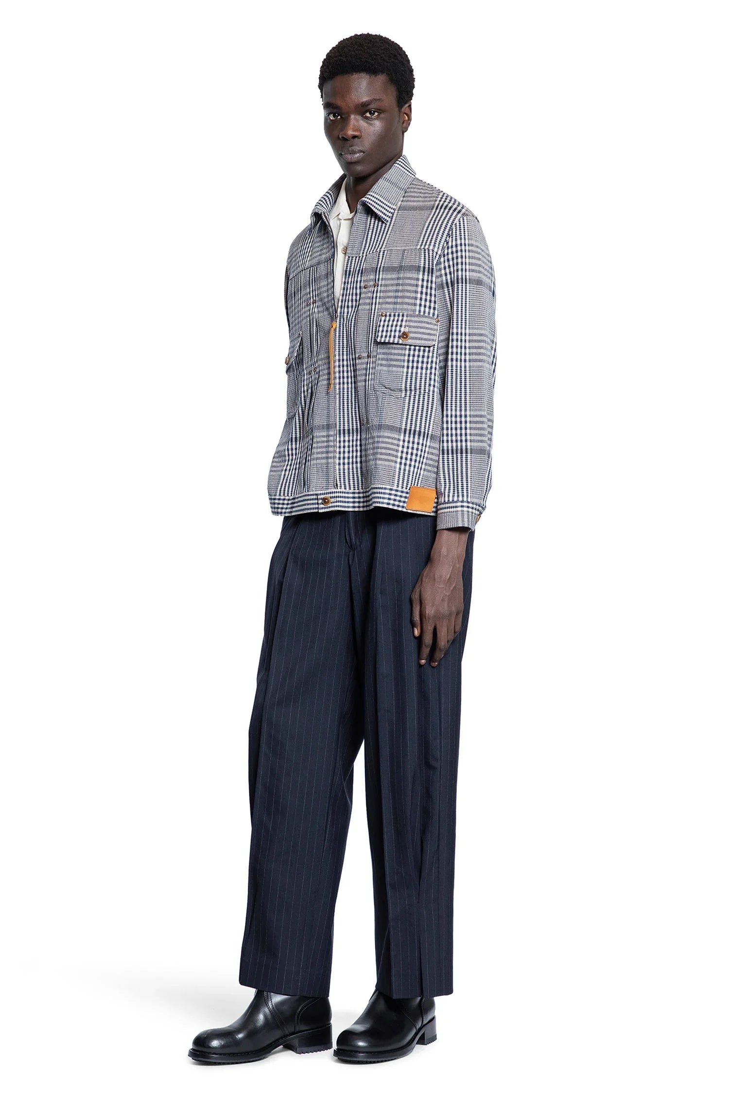 Pleated Pinstripe Wool Trousers - Antonioli.eu