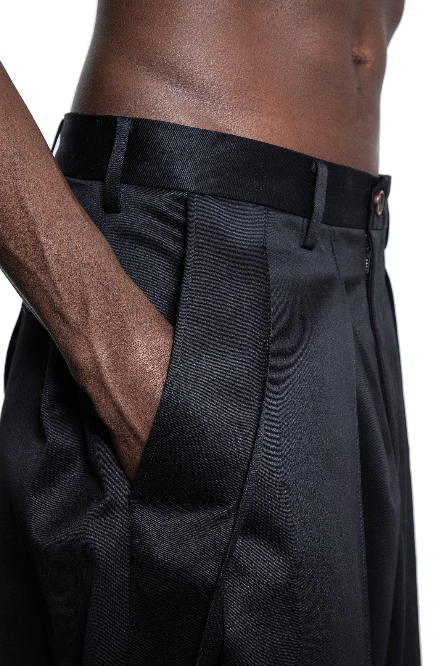 Cotton Satin Pleated Wide Leg Trousers - Antonioli.eu