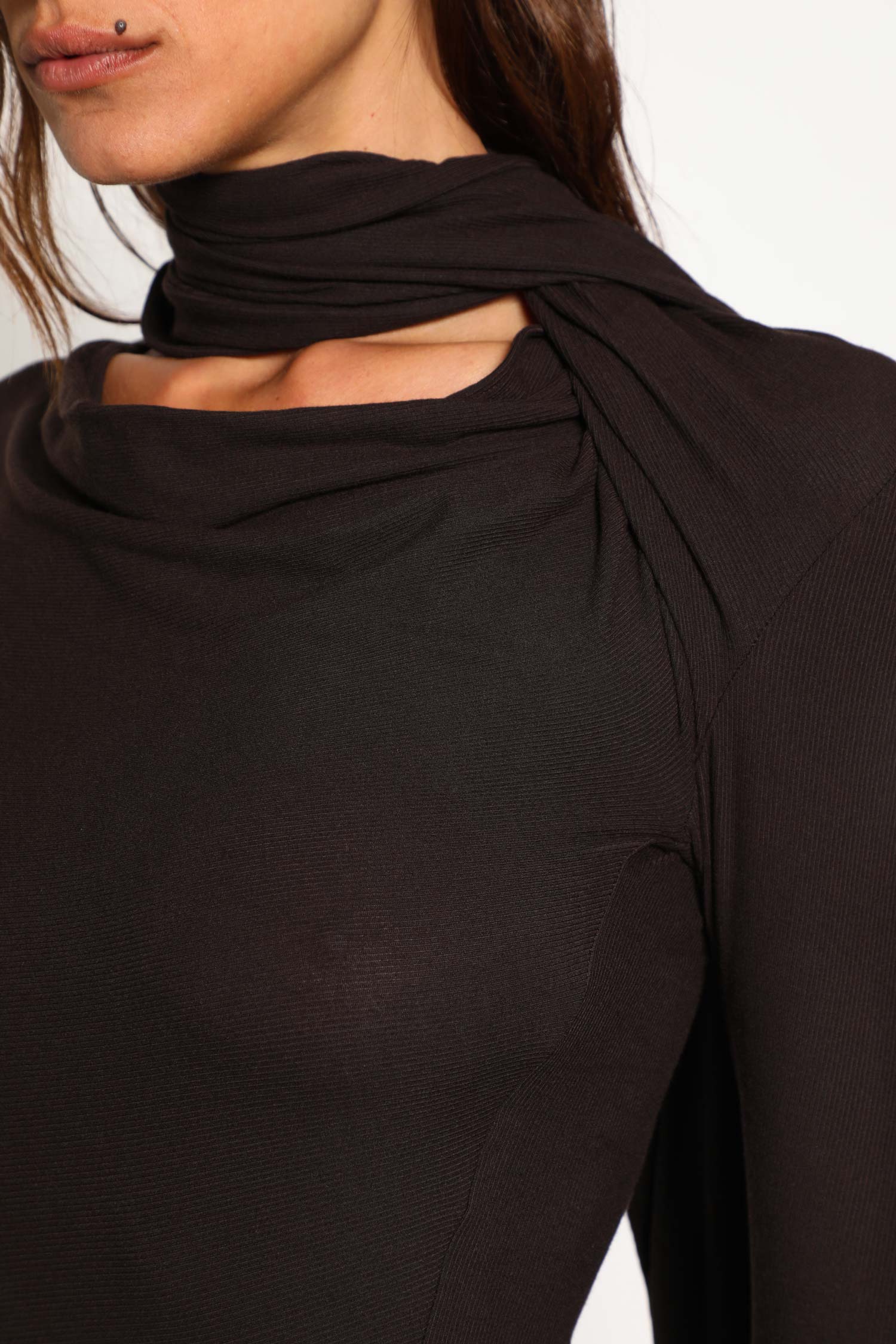 Ribbed Scarf Dress