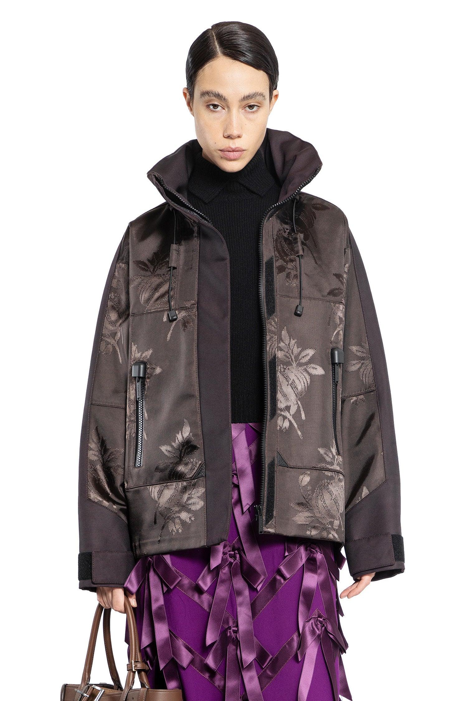 Floral Jacquard Nylon Jacket - Antonioli.eu
