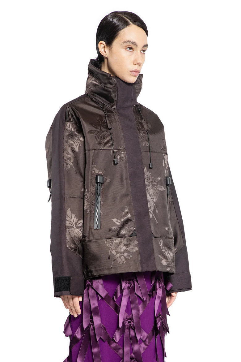 Floral Jacquard Nylon Jacket - Antonioli.eu