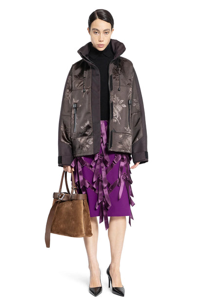 Floral Jacquard Nylon Jacket - Antonioli.eu