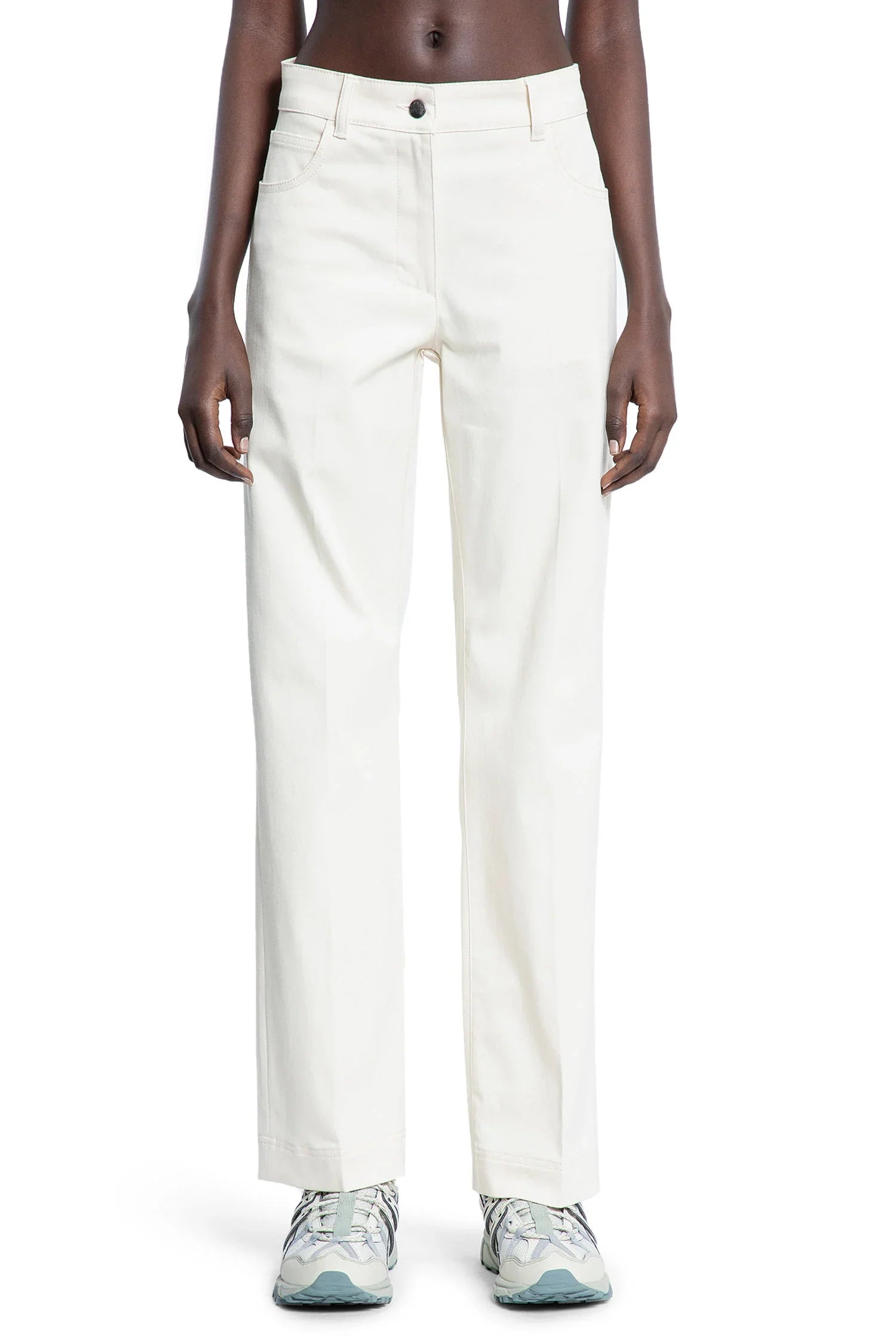 Cotton Gabardine Straight Leg Trousers - Antonioli.eu
