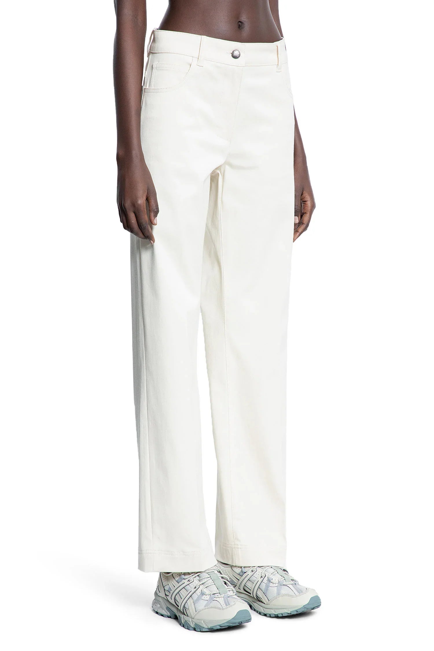 Cotton Gabardine Straight Leg Trousers - Antonioli.eu