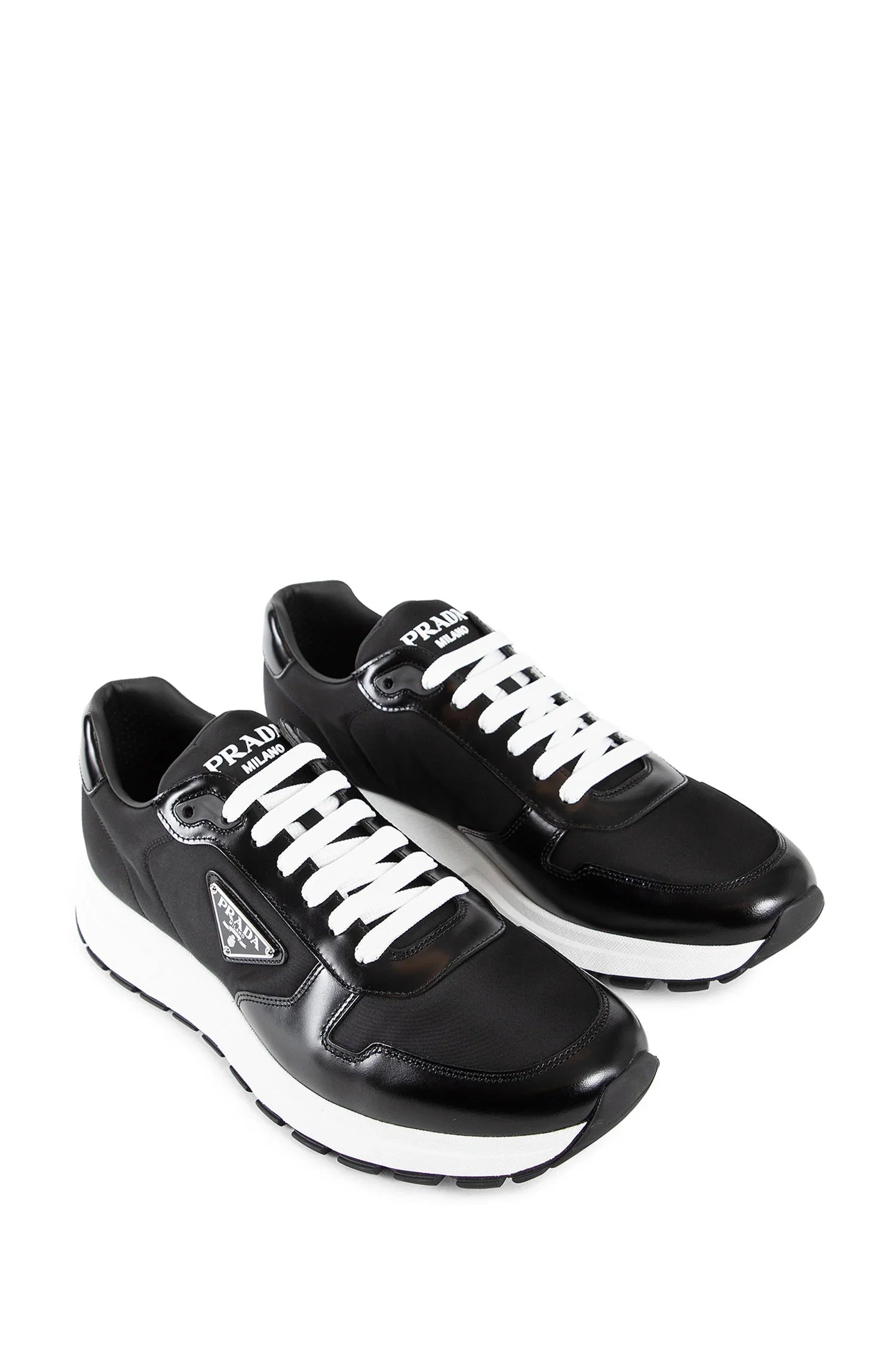 Prax 01 Re-Nylon and Brushed Leather Sneakers - Antonioli.eu