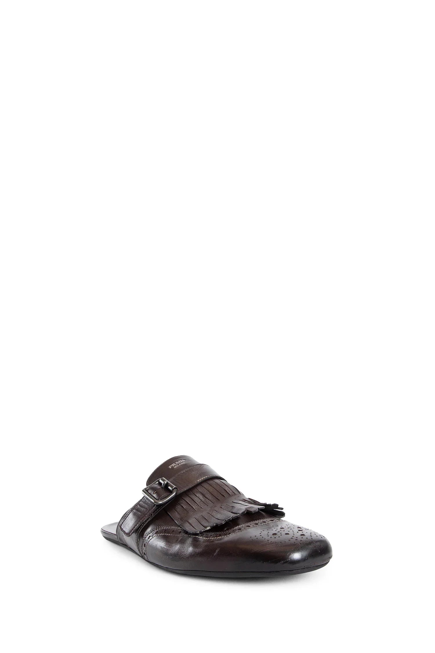 Shuffle fringed monk strap leather mules - Antonioli.eu