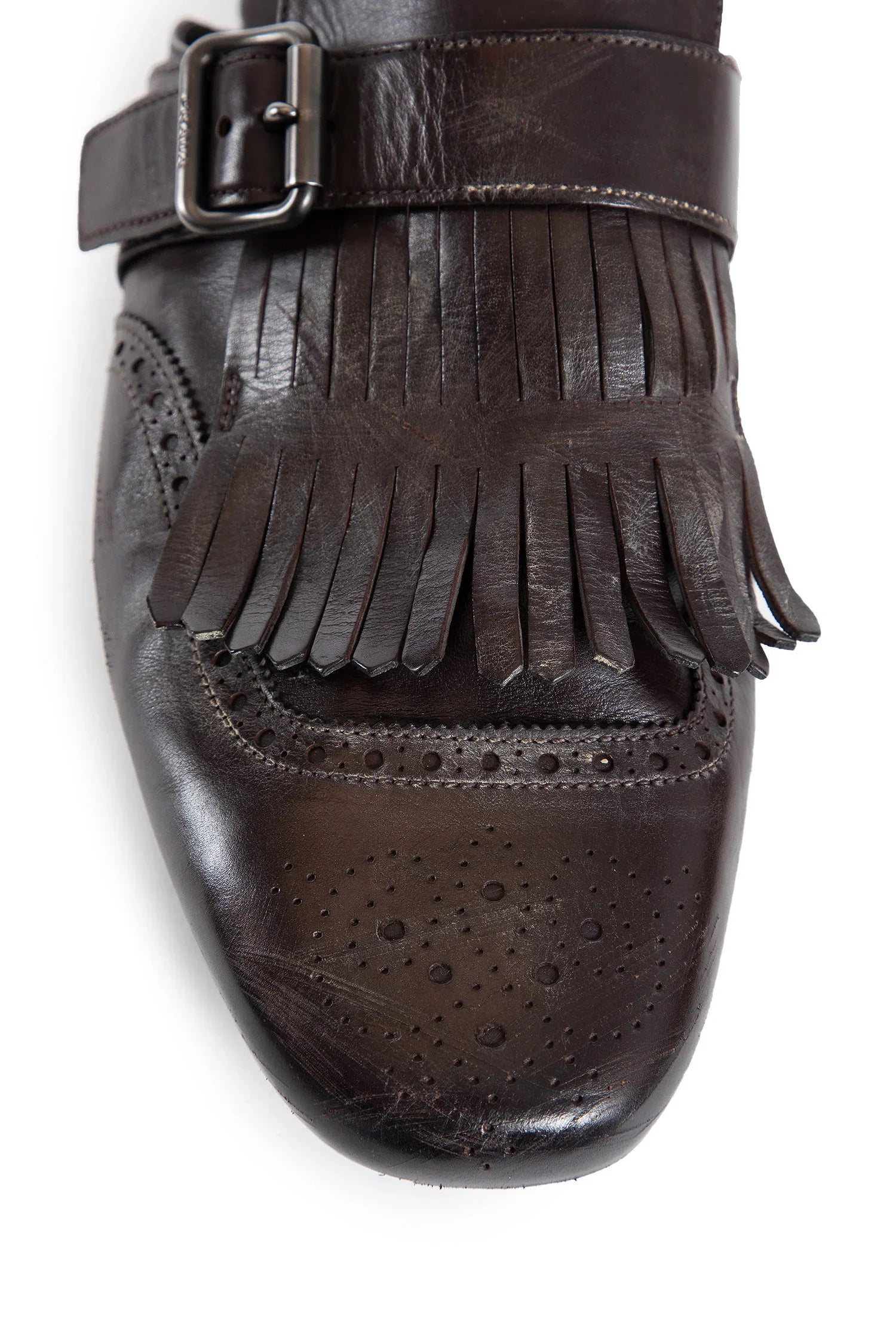 Shuffle fringed monk strap leather mules - Antonioli.eu