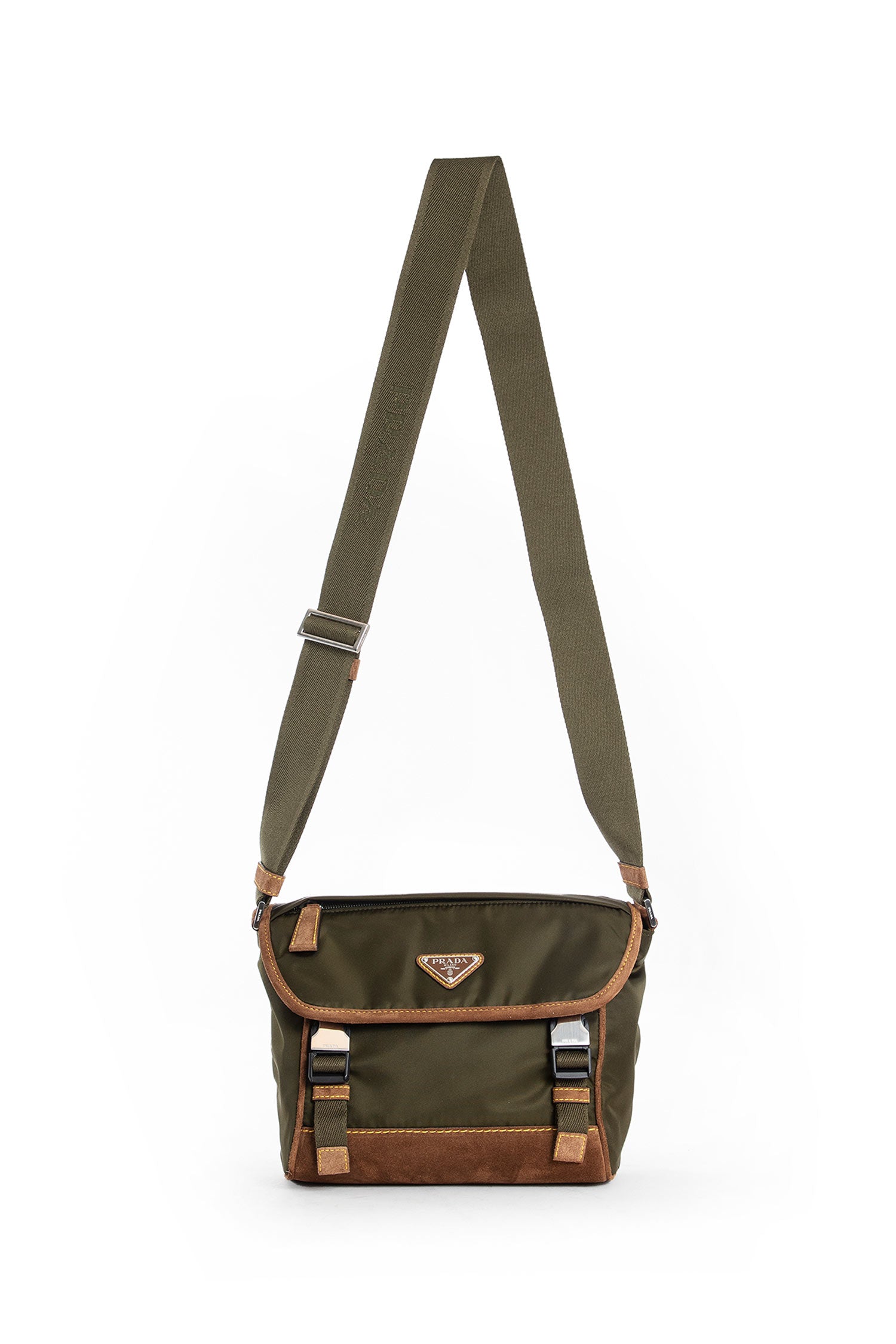 Medium Re-Nylon and Suede Shoulder Bag