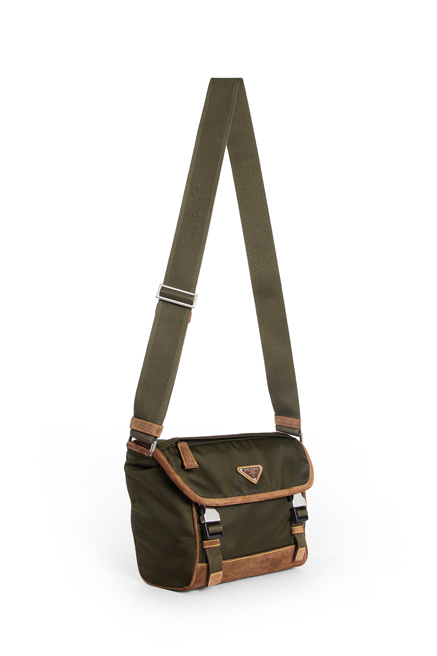 Medium Re-Nylon and Suede Shoulder Bag