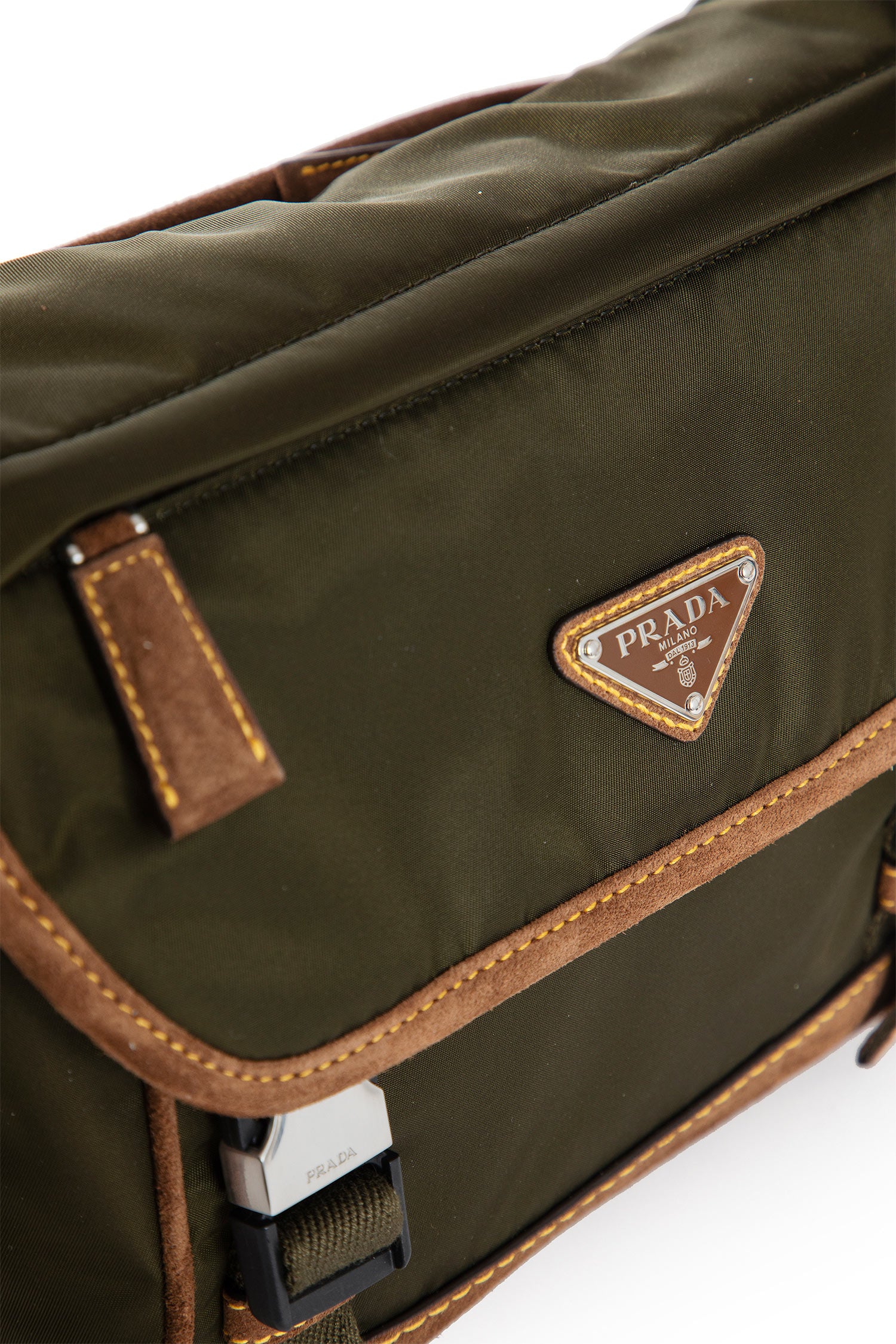 Medium Re-Nylon and Suede Shoulder Bag