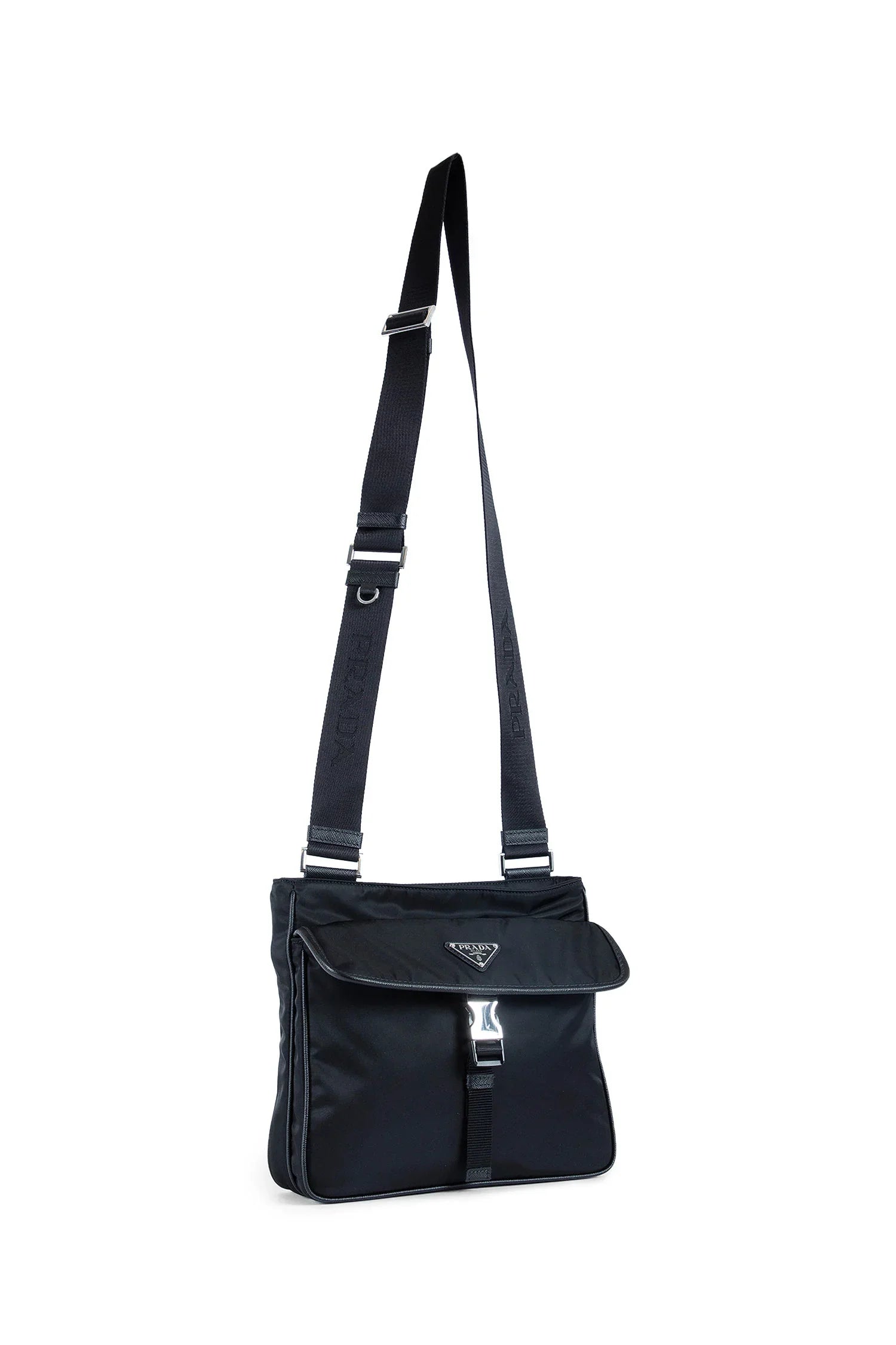 Re-Nylon and Saffiano Leather Shoulder Bag - Antonioli.eu