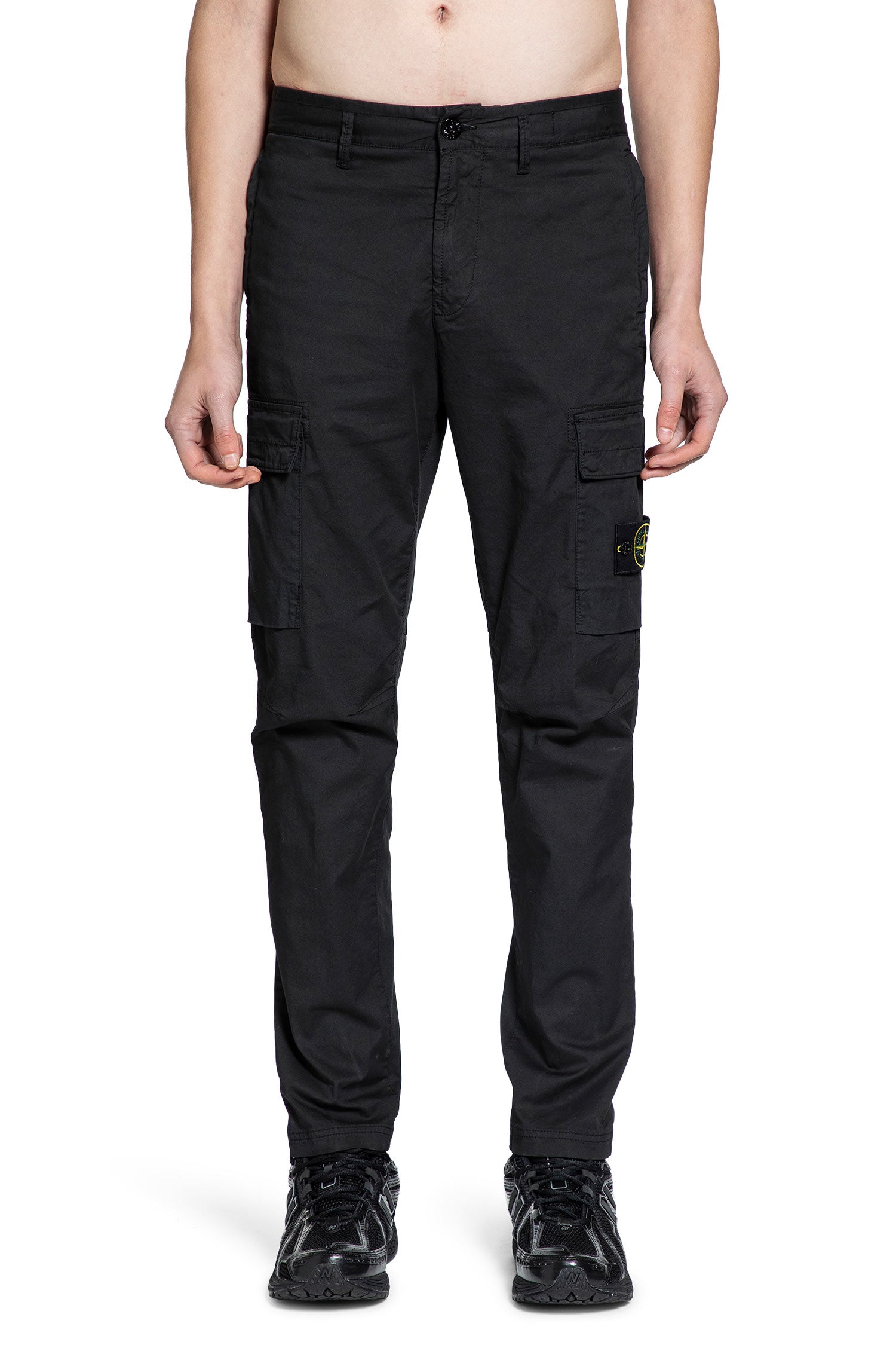 STONE ISLAND MAN BLACK TROUSERS