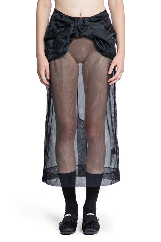 Sheer Brocade Bow Waist Pencil Skirt - Antonioli.eu