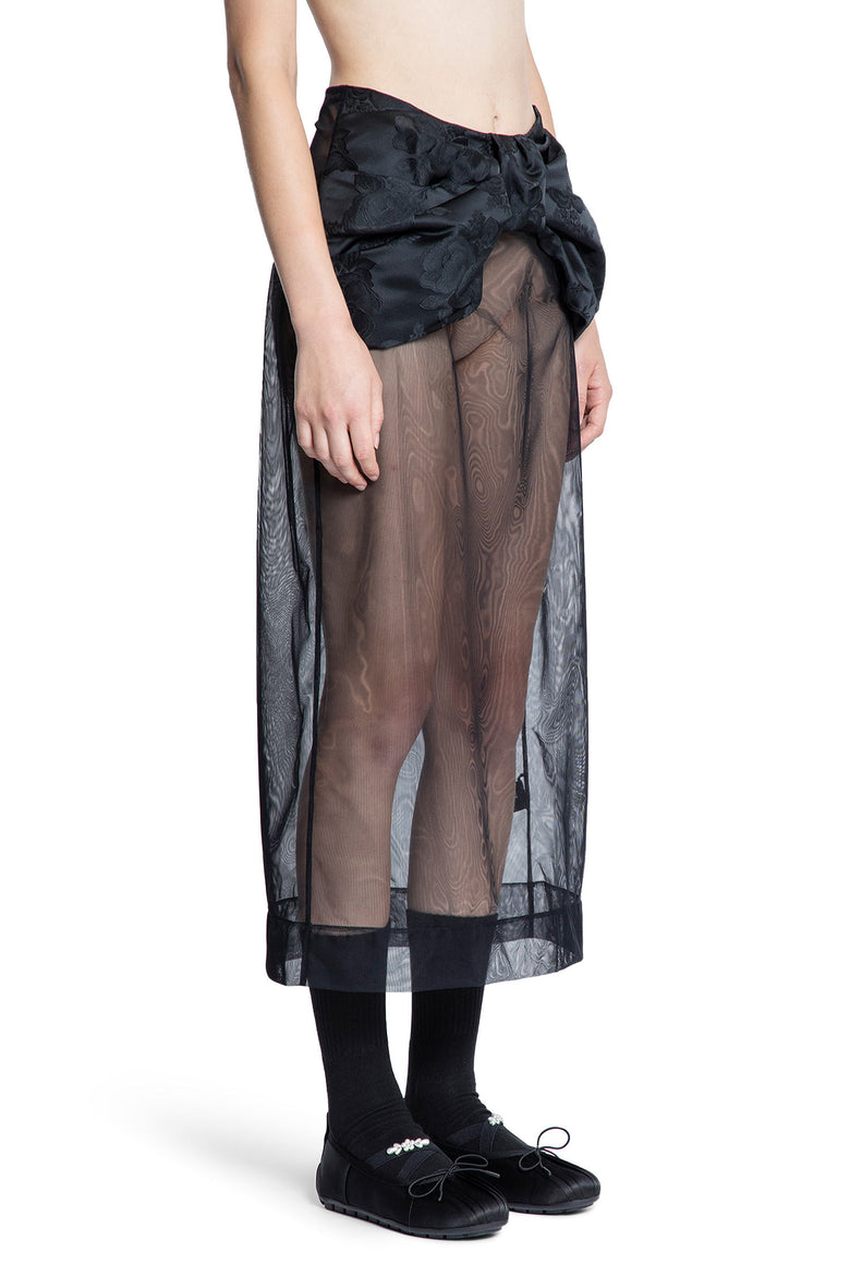 Sheer Brocade Bow Waist Pencil Skirt - Antonioli.eu