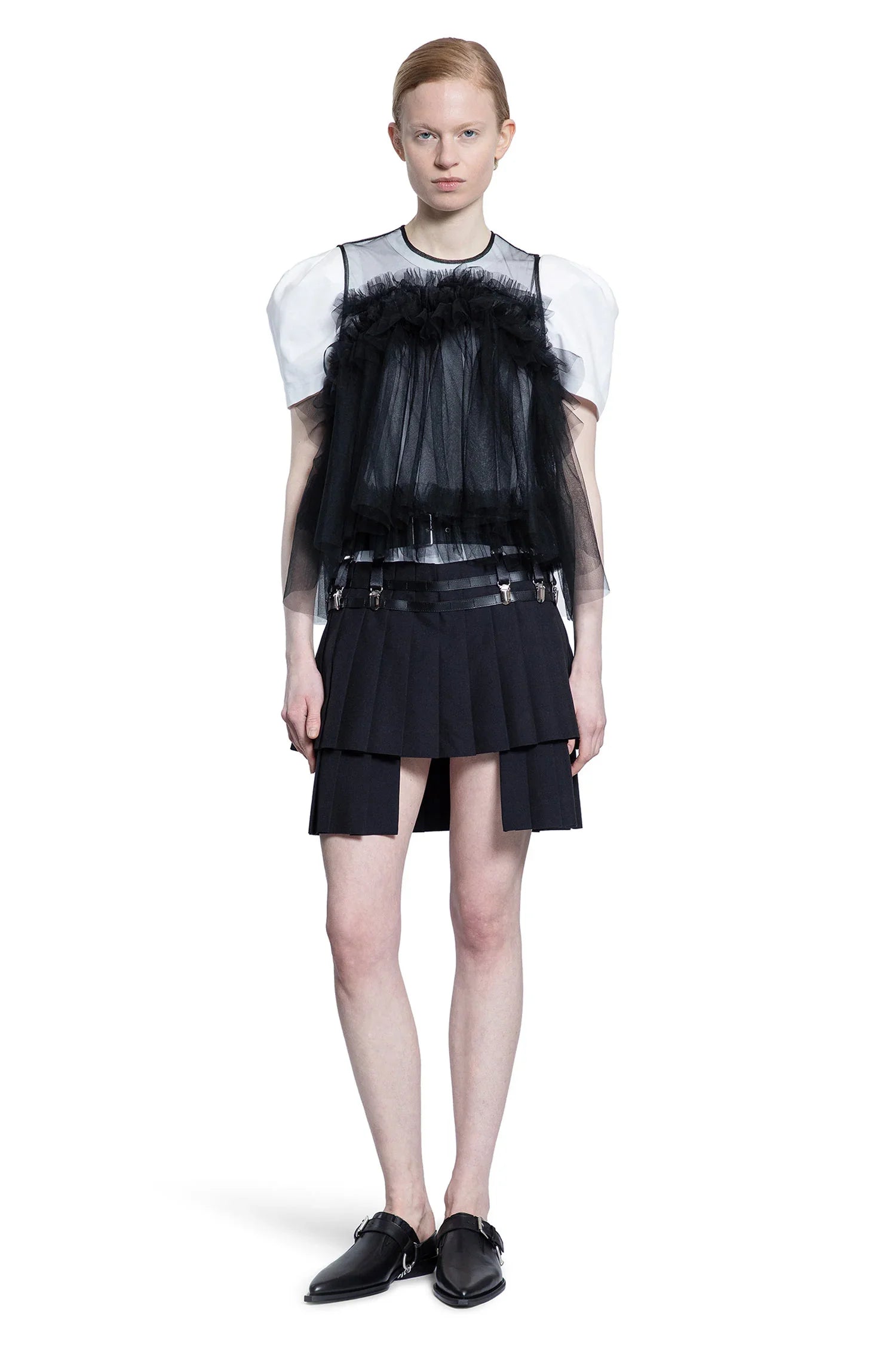 Ruffled Tulle Crop Top - Antonioli.eu