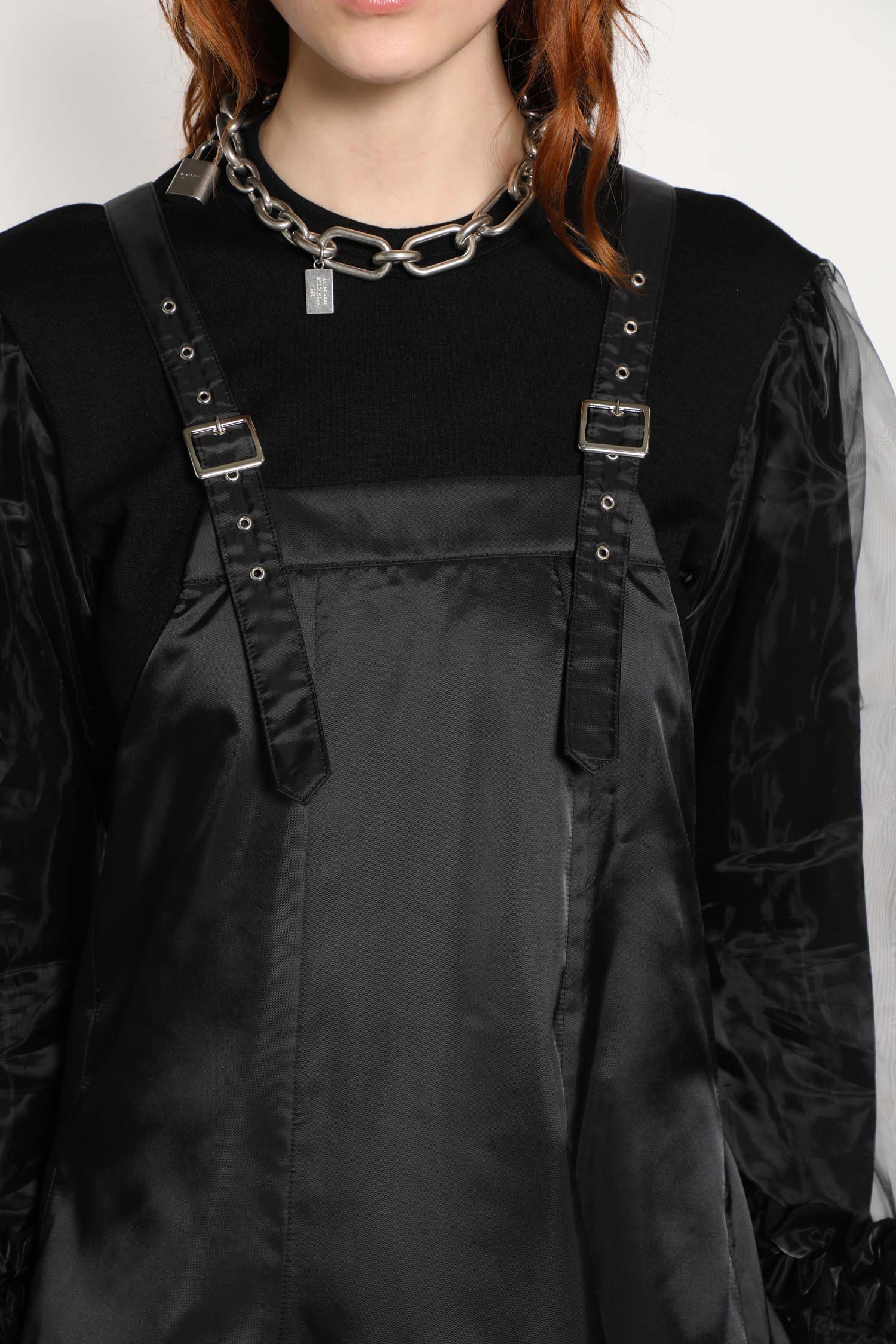 Satin Apron Midi Dress - Antonioli.eu
