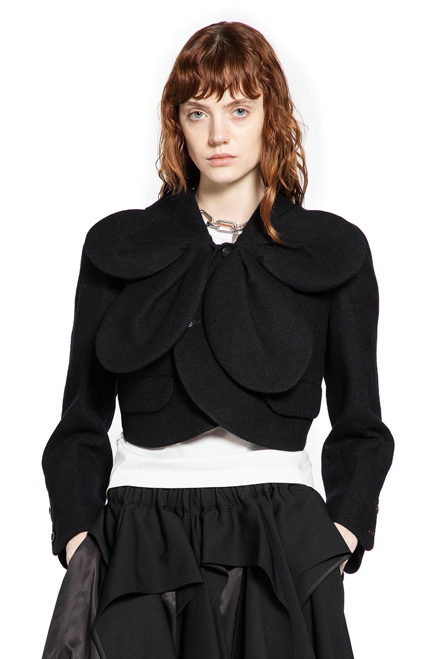 Cropped Petal Wool Jacket - Antonioli.eu