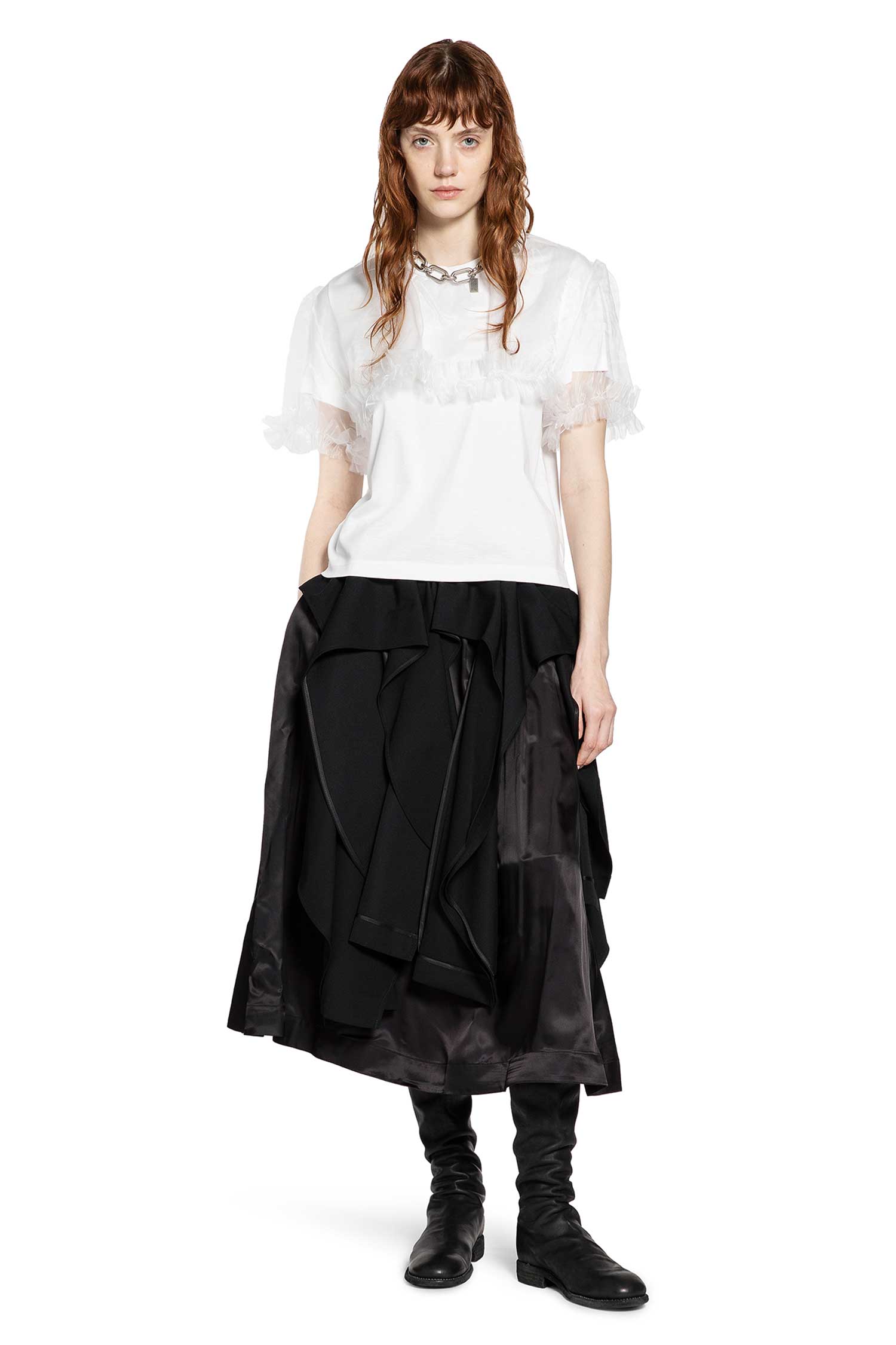 Deconstructed Wool Midi Skirt - Antonioli.eu
