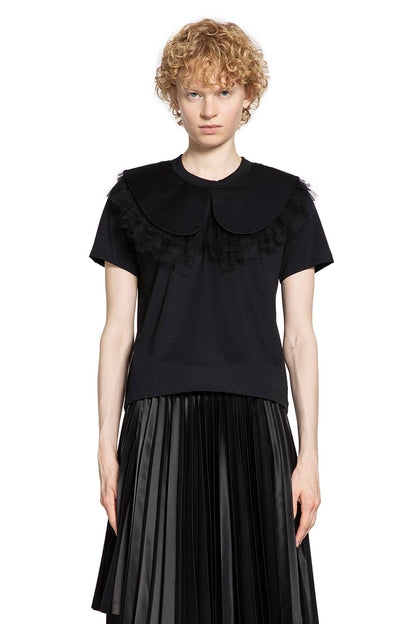 NOIR KEI NINOMIYA WOMAN BLACK T-SHIRTS & TANK TOPS